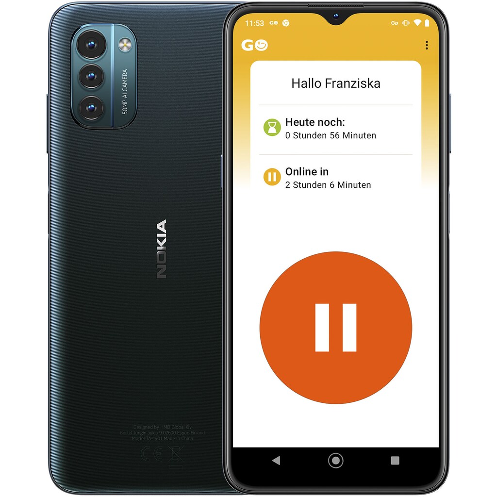 Nokia Smartphone »Prokids Phone – G21«, Nordic Blue, 16,5 cm/6,5 Zoll, 64 GB Speicherplatz, 50 MP Kamera