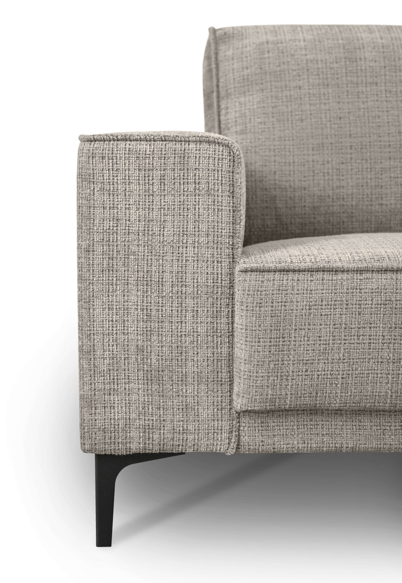 Places of Style Ecksofa »Polsterecke Oland, Struktur, Flachgewebe, Luxus-Microfaser, Boucle«, L-Form, 280 cm, Wellenunterfederung, Skandi-Design, Metallfüße
