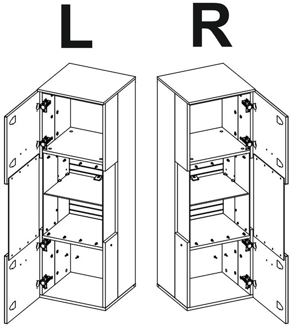 Innostyle Hängevitrine »INA Hängevitrine, 40 x 124 x 36 cm (B/H/T)« 1 Stk. tlg. L/R verwendbar, inkl. Beleuchtung, Softclose