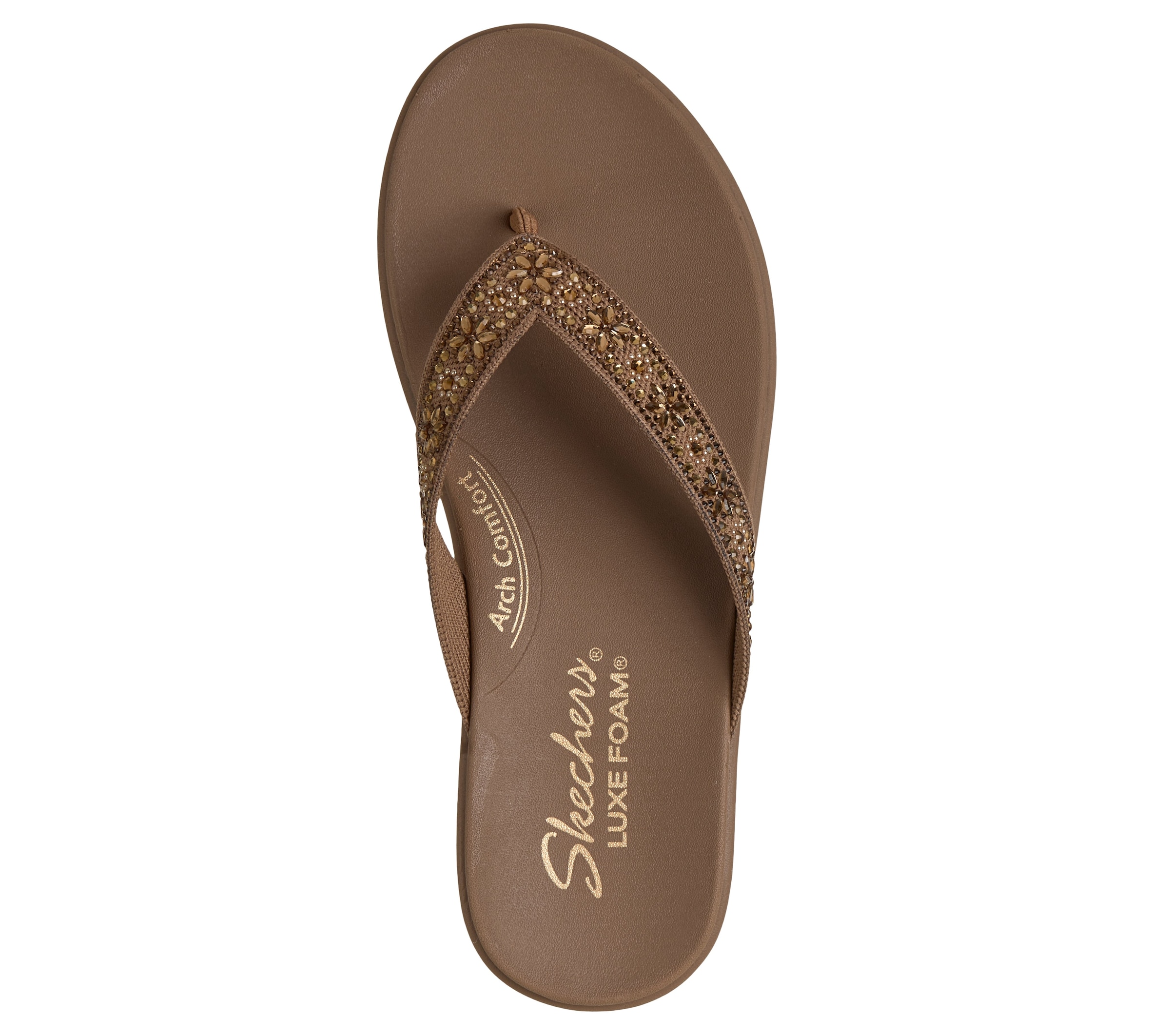Skechers Zehentrenner »MEDITATION LUXE«  Sommerschuh, Strandschuh, Urlaubsschuh mit Glitzersteine