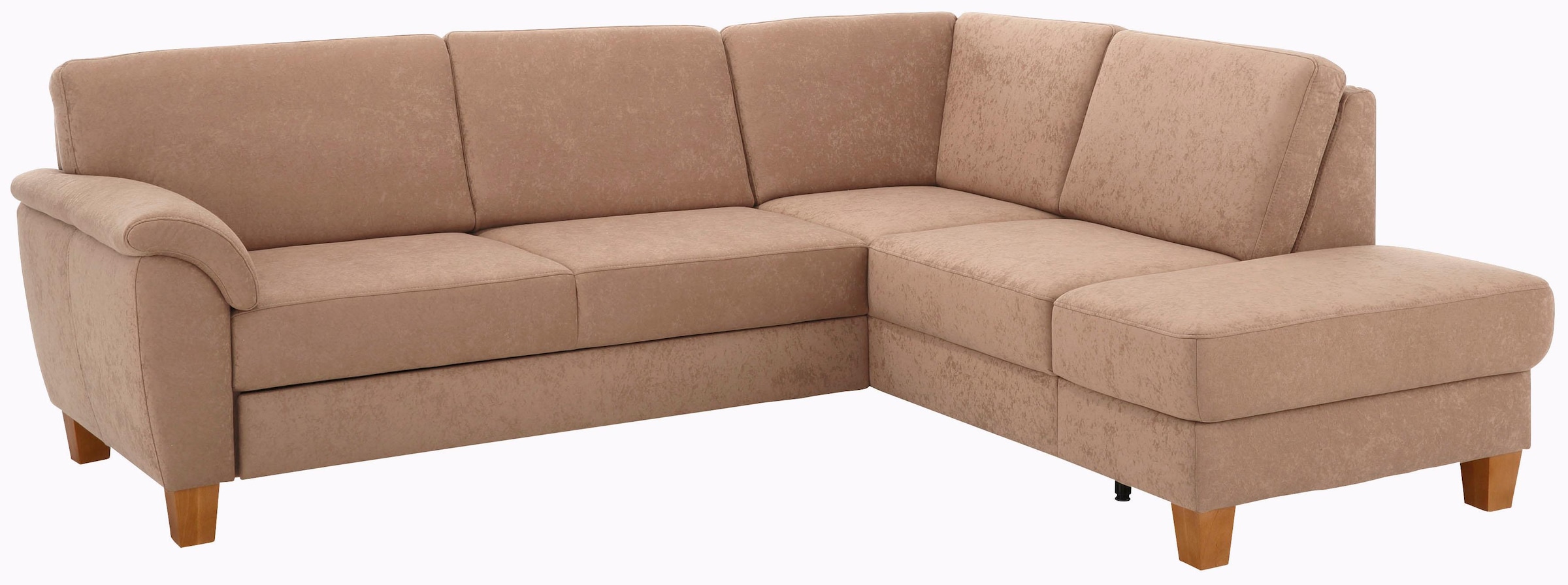 Home affaire Ecksofa »Alta L-Form« mit Federkern und Kontrastnaht, Füße Buche eichefarben