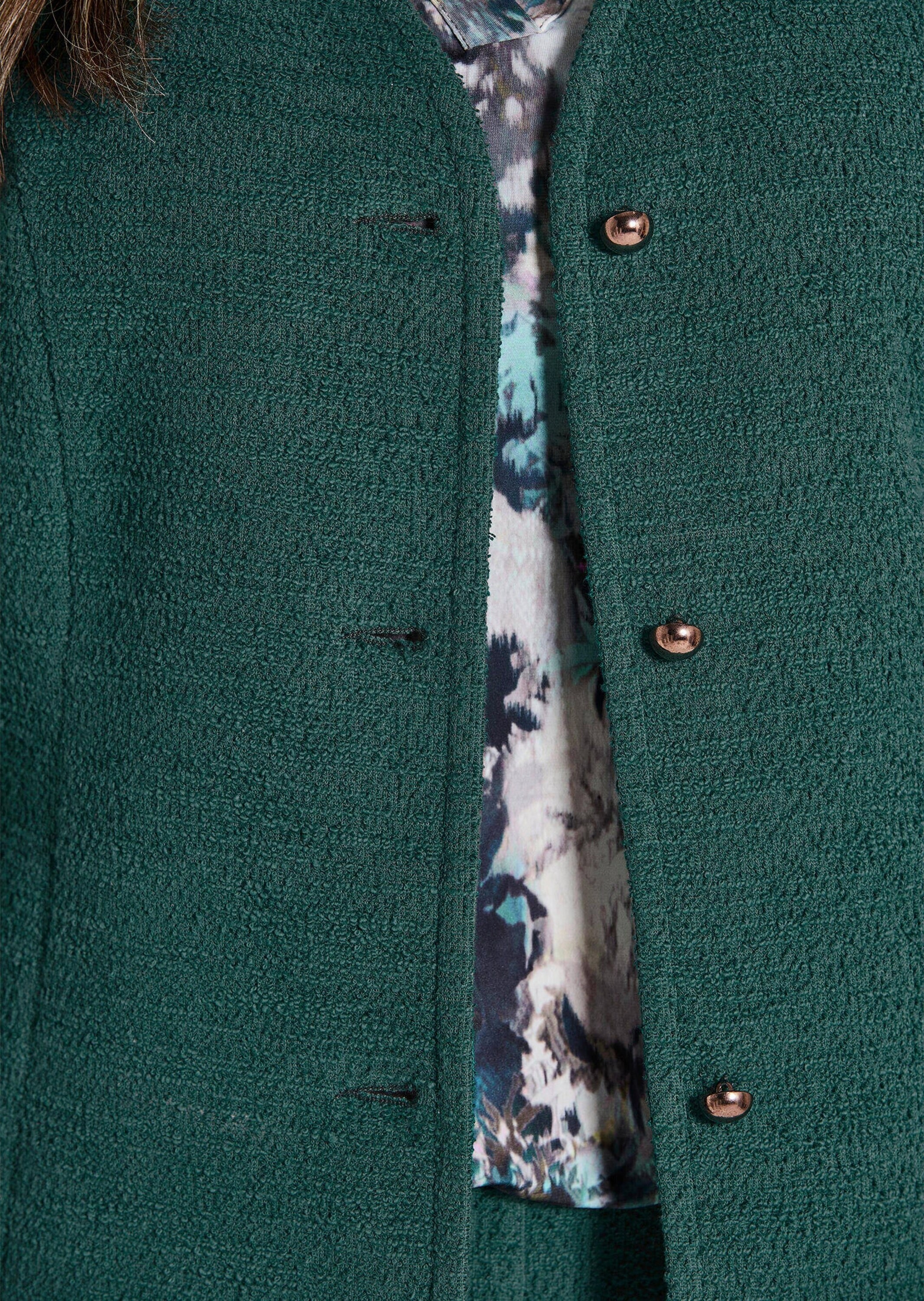 GOLDNER Kurzjacke »Langarm Jersey-Blazer, Baumwolle« Strukturierte Oberfläche