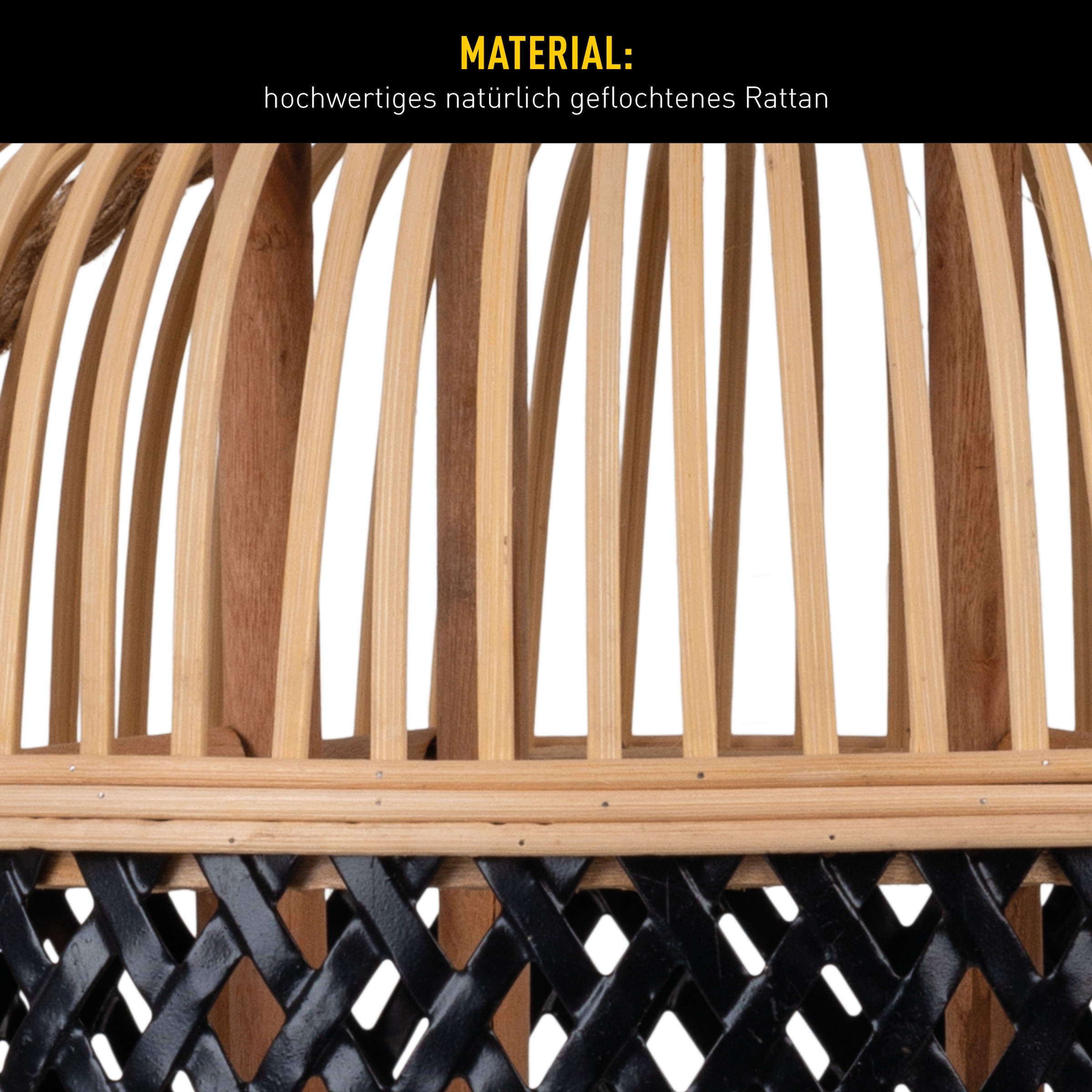 näve LED Dekolicht »Korbinian« 1 Stk. Warmweiß Rattankorb natur/schwarz mit Griff inkl. Solarkerze mit Flammeneffekt