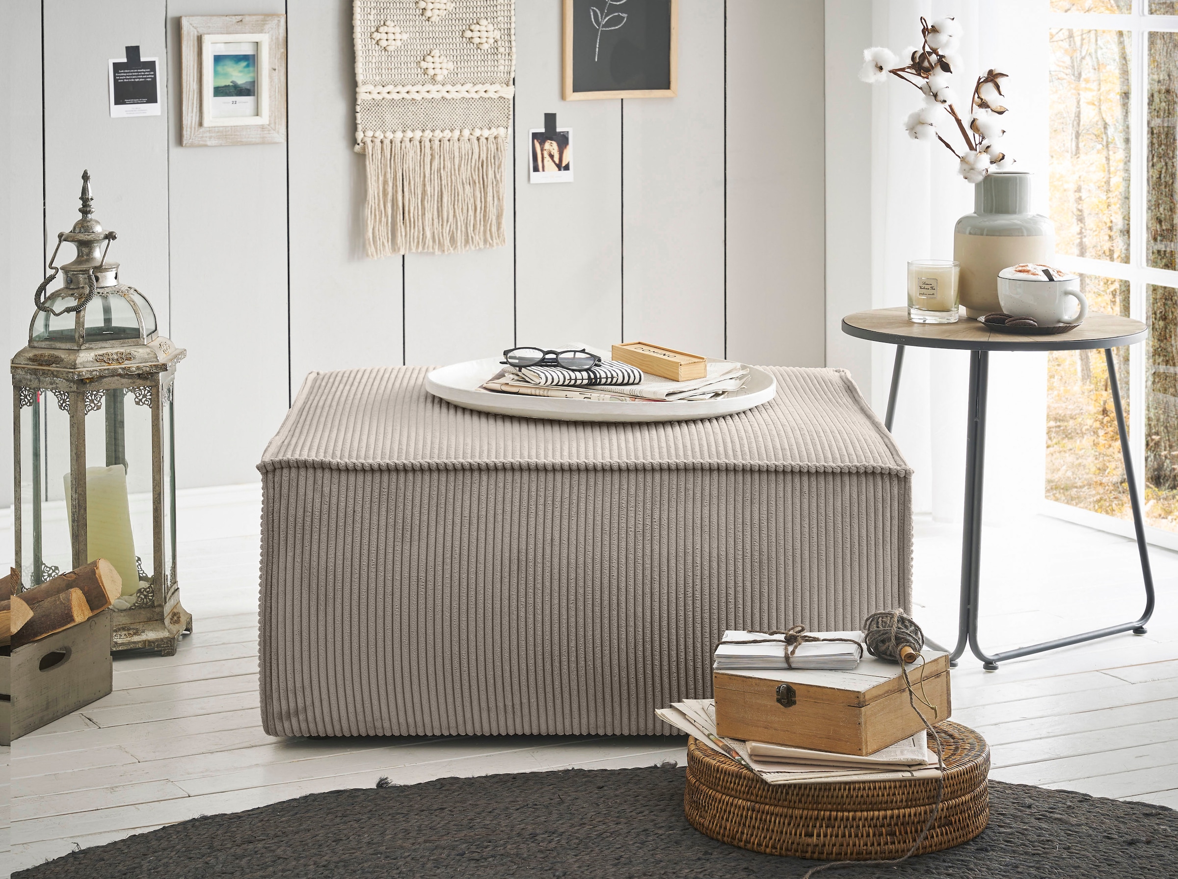 Home affaire Hocker »SHERWOOD«, Hocker quadratisch, ideale Ergänzung zum Loveseat Â»SHERWOODÂ«