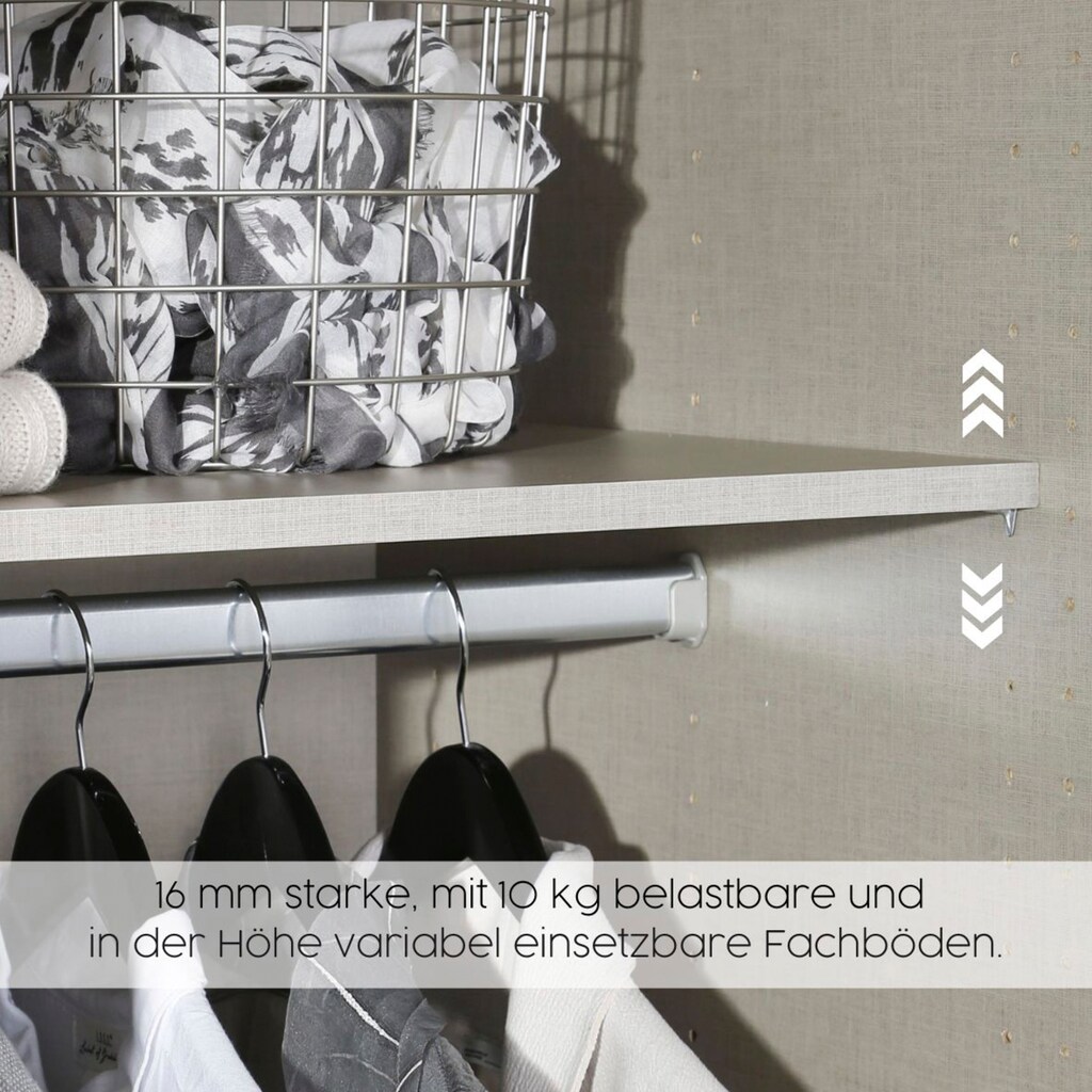 rauch Drehtürenschrank »Voyager«, mit modernen Griffen in Graumetallic, inkl. Außenschubkästen