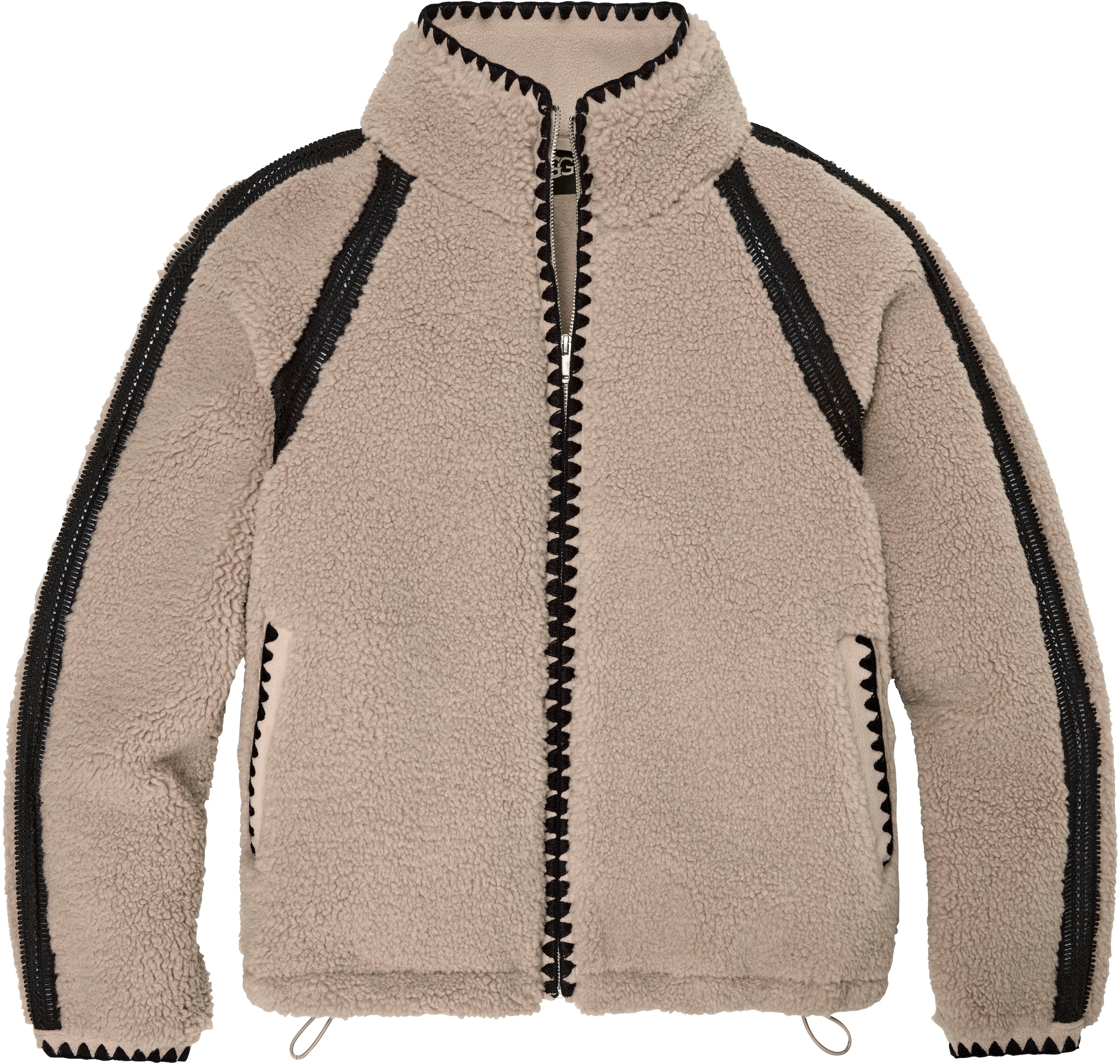 UGG Fleecejacke »W NIKIA CROCHET UGGFLUFF JACKET«, mit Häkeldetail an Ärmelnähten und Ärmeln