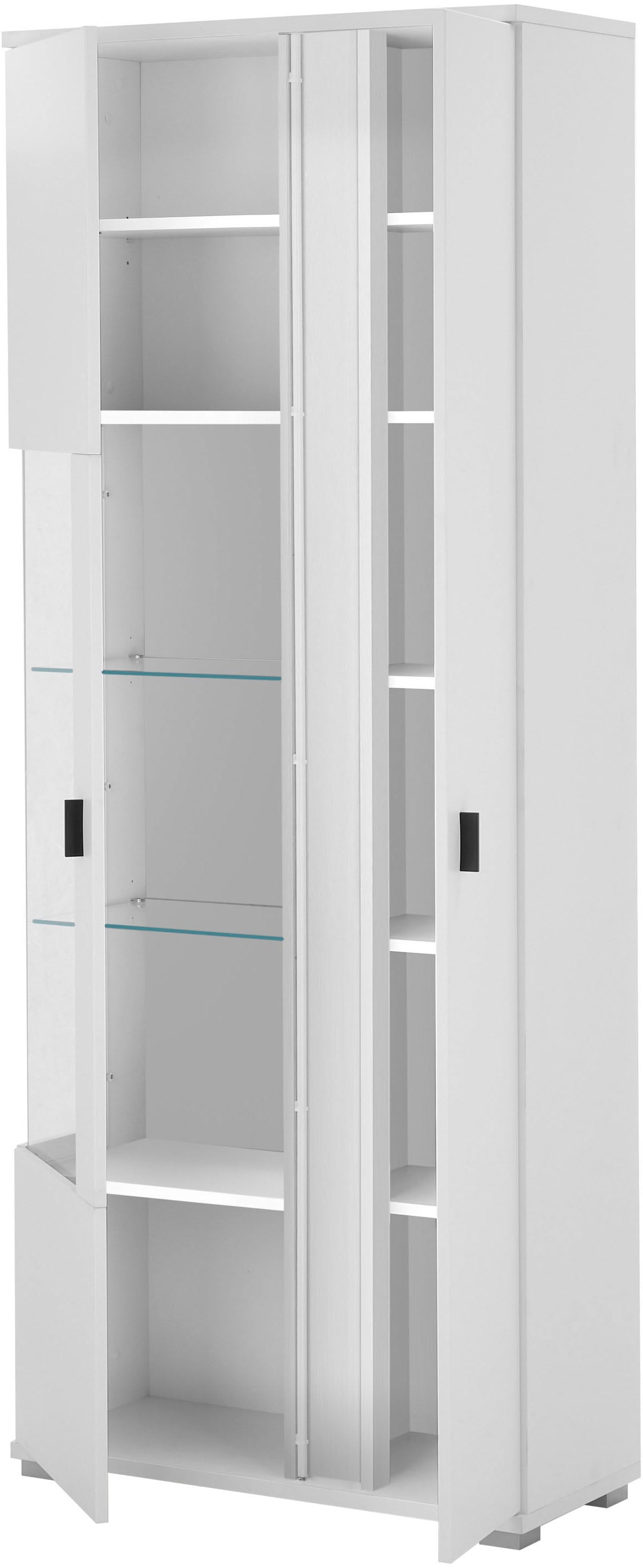 INOSIGN Vitrine »LONG ISLAND, Stauraumvitrine«, (1 St.), in moderner Trendfarbe,inklusive senkrechter Beleuchtung,Breite 80 cm