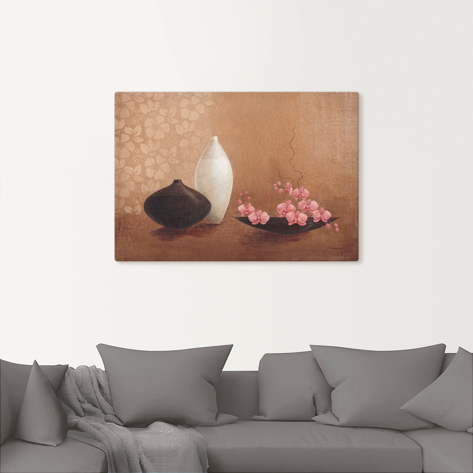 Artland Leinwandbild »Orchideenzweig«, Vasen & Töpfe, (1 St.), auf Keilrahmen gespannt