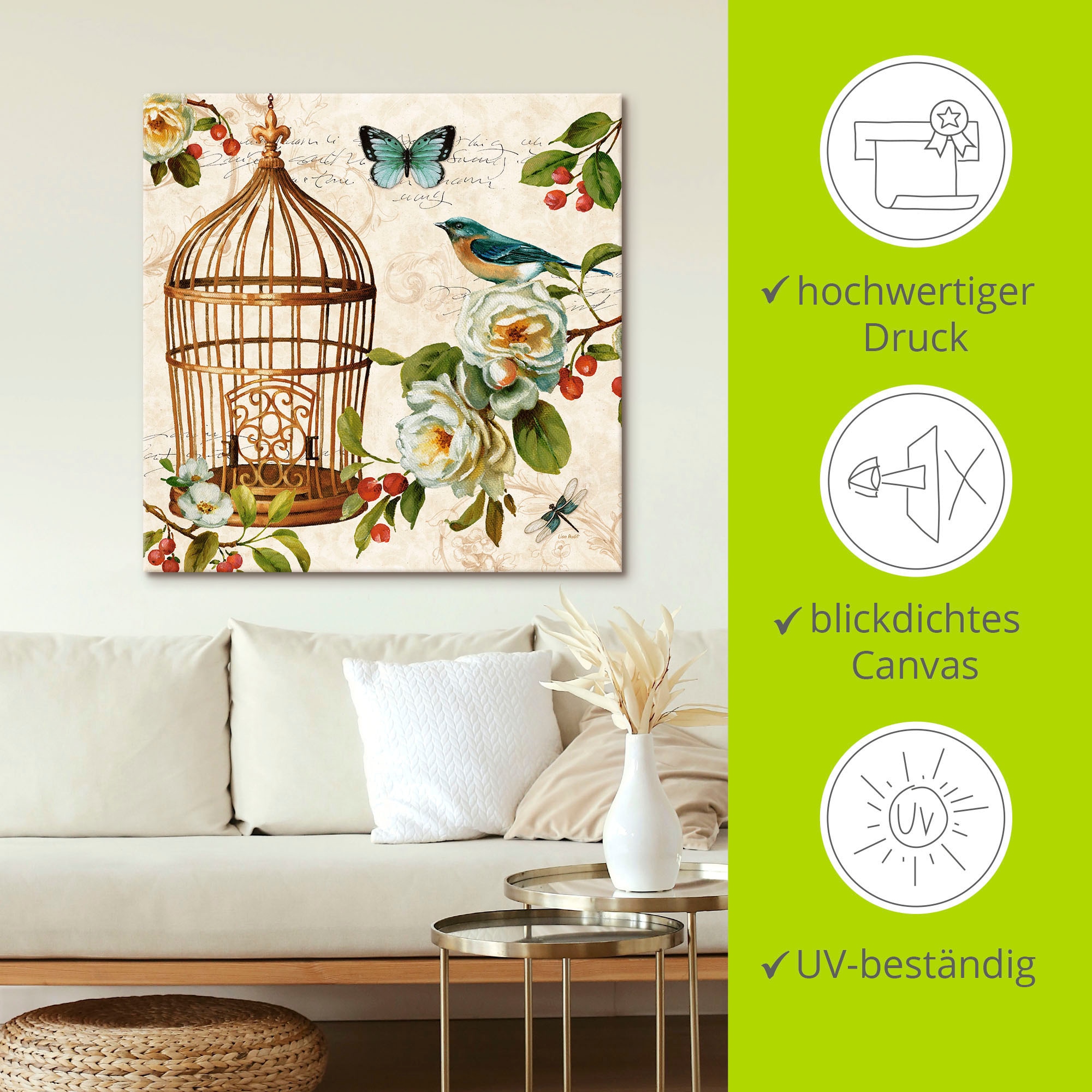 Artland Leinwandbild »Frei wie ein Vogel II«, Arrangements, (1 St.), auf Keilrahmen gespannt