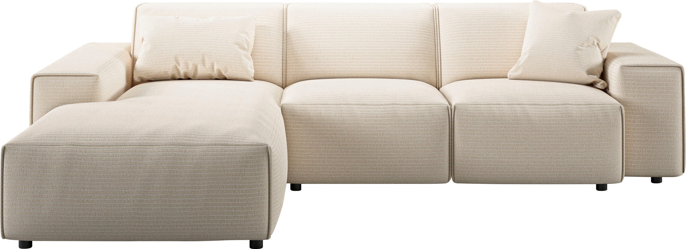 andas Ecksofa »Glimminge L-Form auch in Breitcord, Feincord + Easy care-Bezug,«, Breite 264, Zierkissen