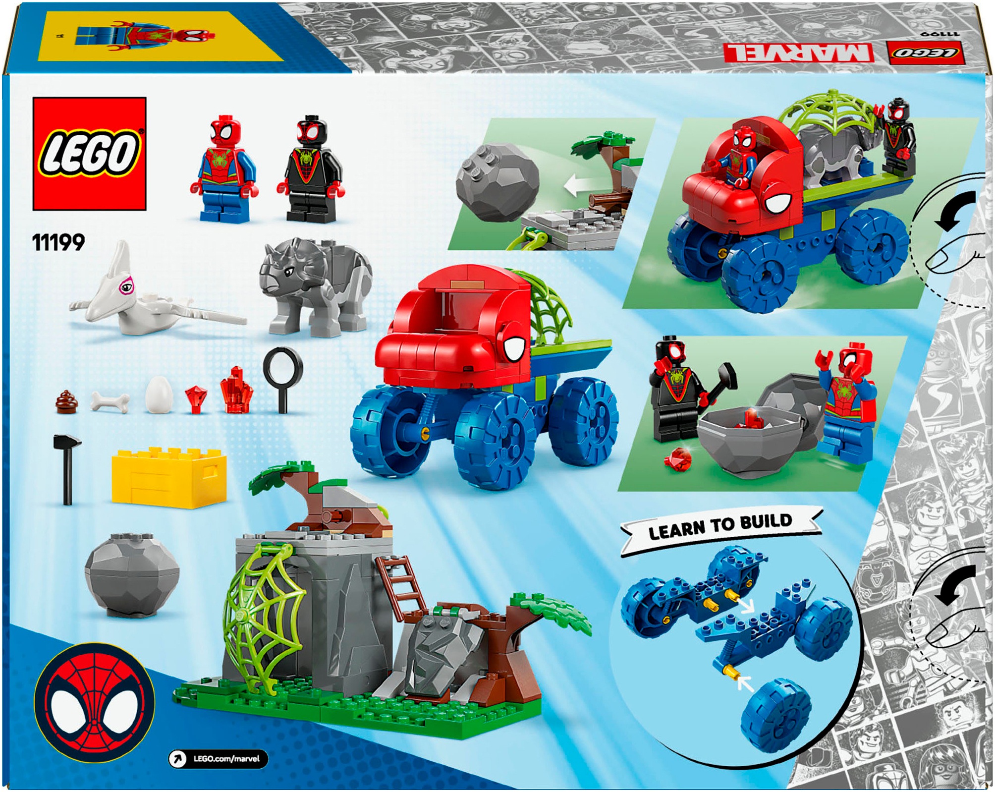 LEGO® Konstruktionsspielsteine »Spideys Team auf Rettungsmission im Dino-Truck (11199), LEGO Spidey«, (136 St.), Made in Europe