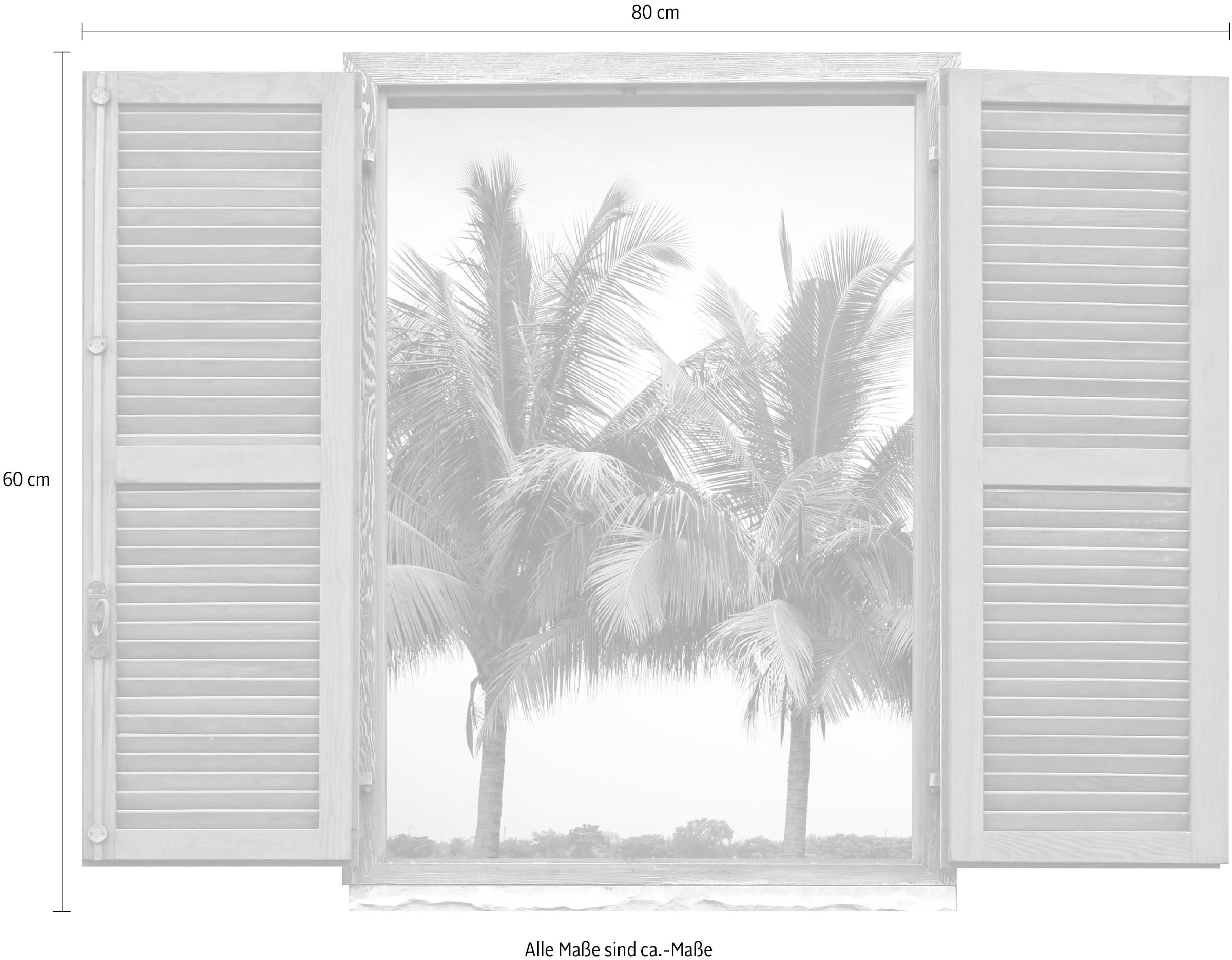 queence Wandtattoo »Palmen«, (1 St.), Wandsticker, Wandbild, selbstklebend, 3D, Fenster
