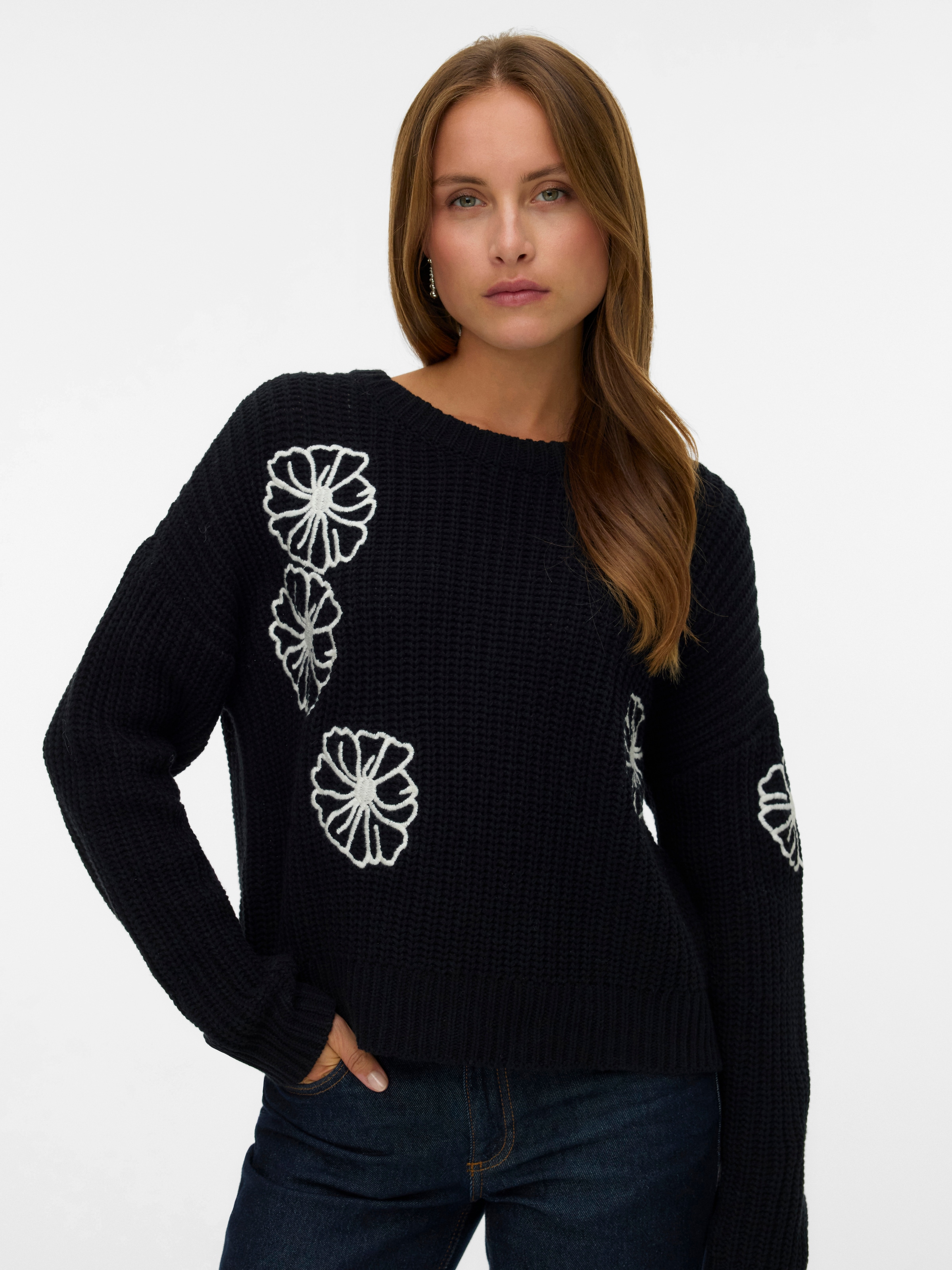Vero Moda Rundhalspullover »VMLAURA LS O-NECK PULLOVER BOO«