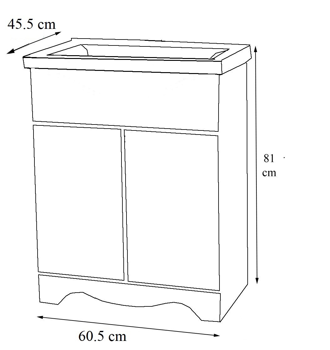 VCM Waschbeckenunterschrank »VCM 4-tlg. Waschplatz Waschtisch Breite 60 cm Badmöbel Set Waschbecken Spiegelschrank Hochschrank Schublade Landhaus Casalo L«, (4 St.)