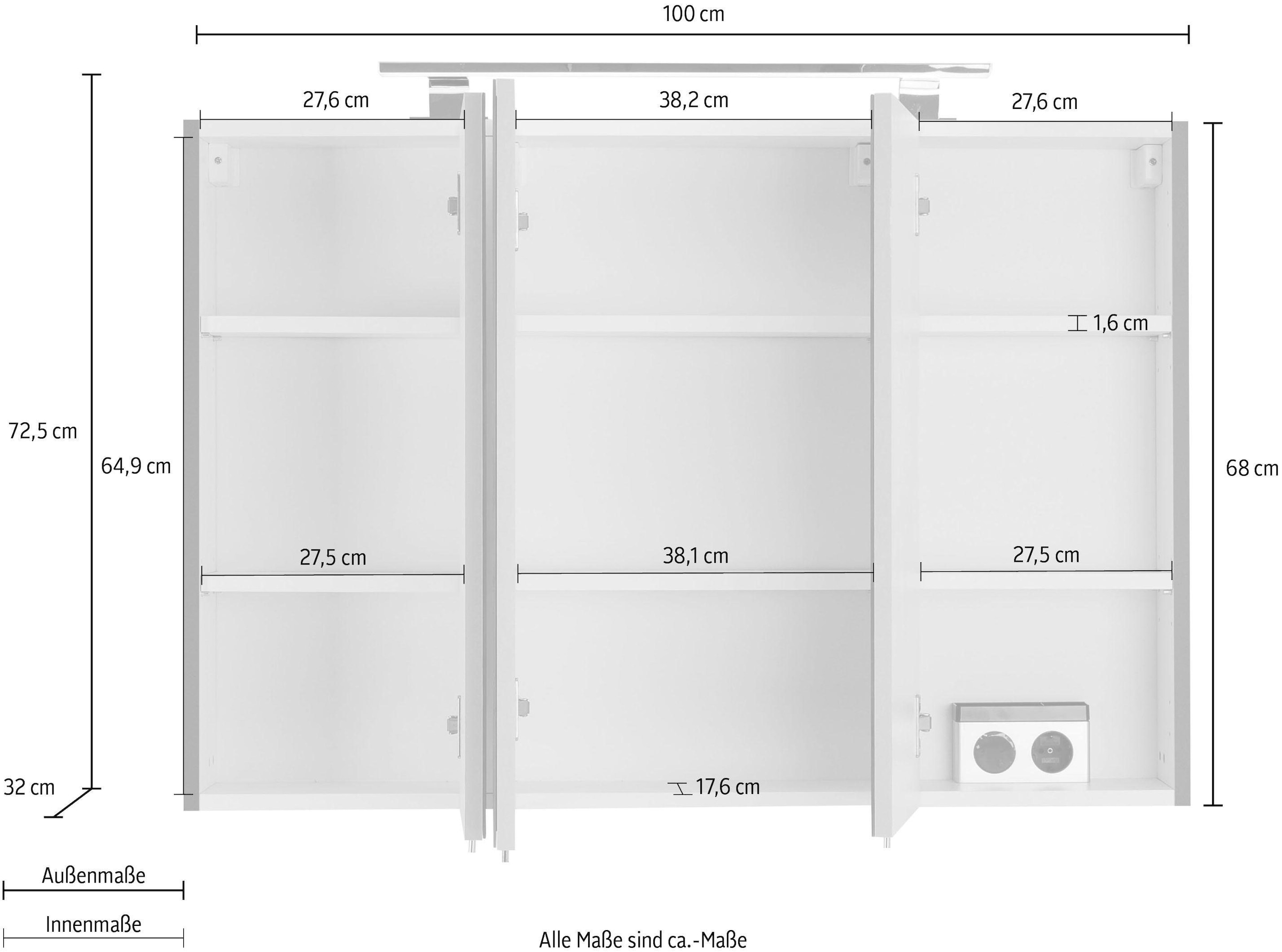 OPTIFIT Spiegelschrank »Mino«, Breite 100 cm