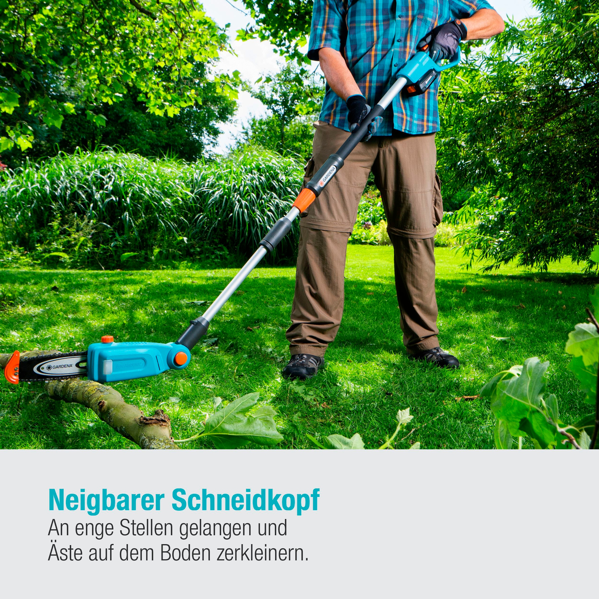 GARDENA Akku-Hochentaster »TCS 20/18 V P4A Ready-To-Use-Set«, (mit Akku und Ladegerät)