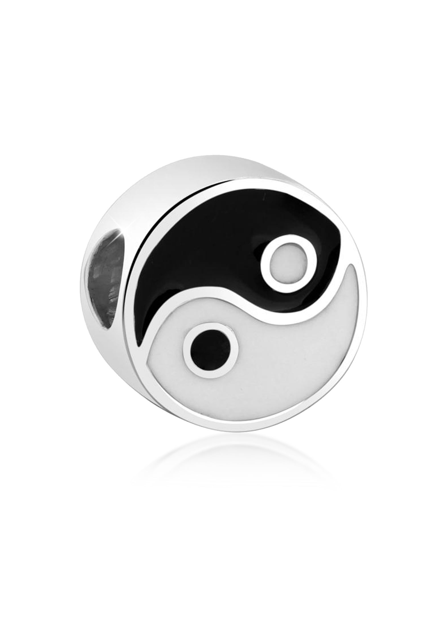 Nenalina Charm Medaillon »Charm Bead Anhänger Yin Yang Symbol Emaille 925 Silber«