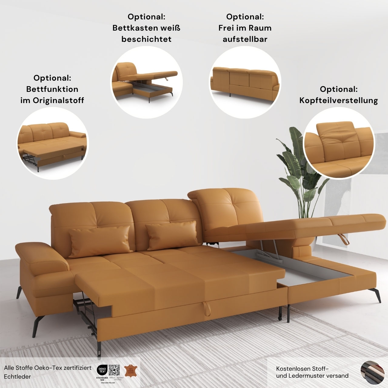sit&more Ecksofa »Amica«, inkl Sitztiefenverstellung und Armteilverstellung