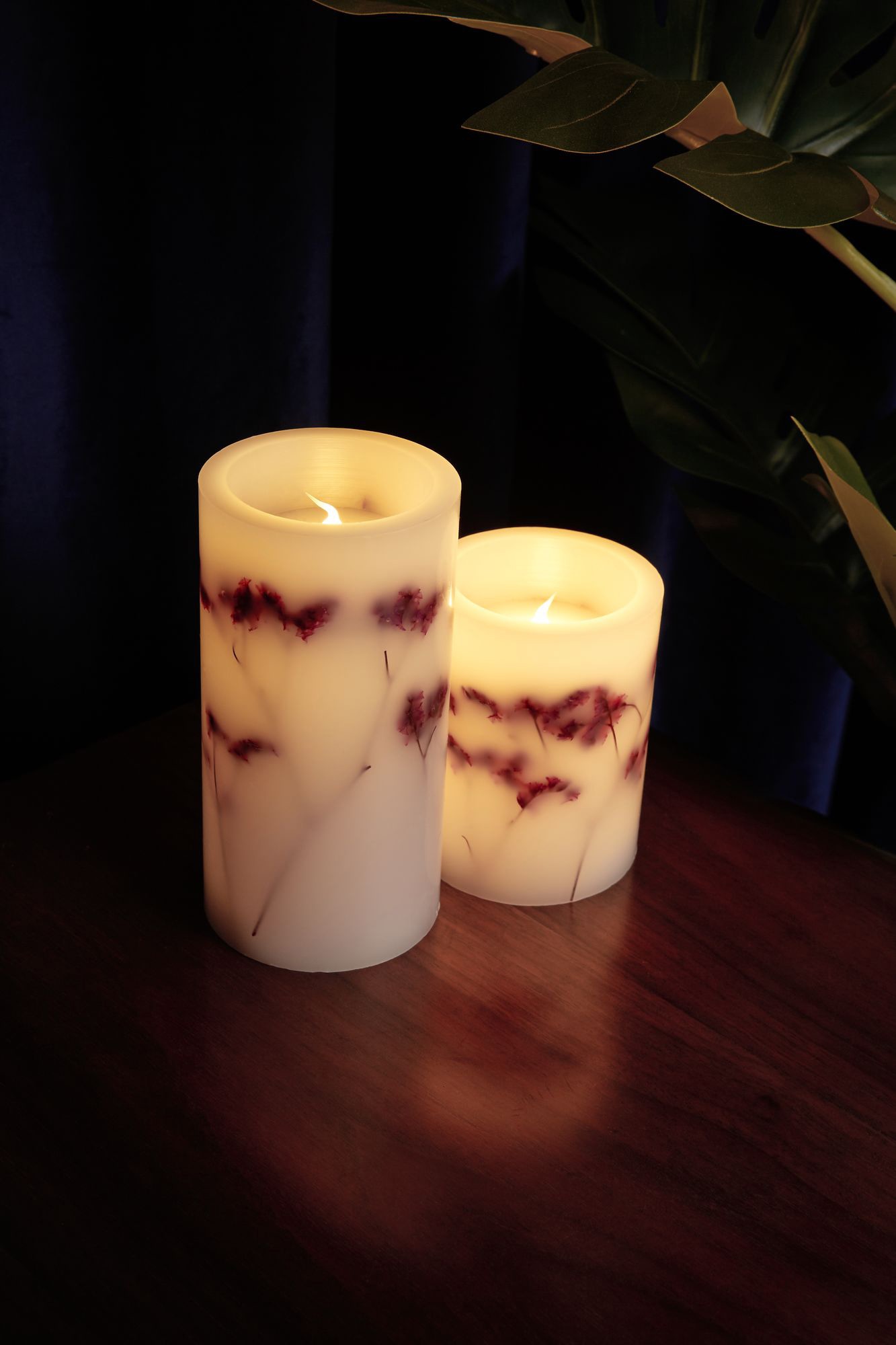 Pauleen LED Dekolicht »LED-Kerze Shiny Bloom, 2er Set«, Wachskerze, mit Timer, weiss/Blumen