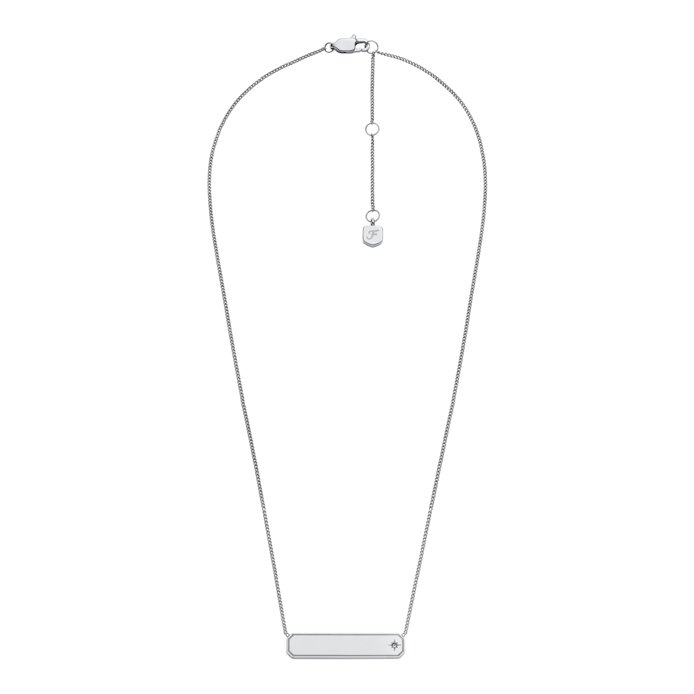 Fossil Kette mit Anhänger »Schmuck Geschenk Edelstahl Halsschmuck SADIE« mit Glasstein