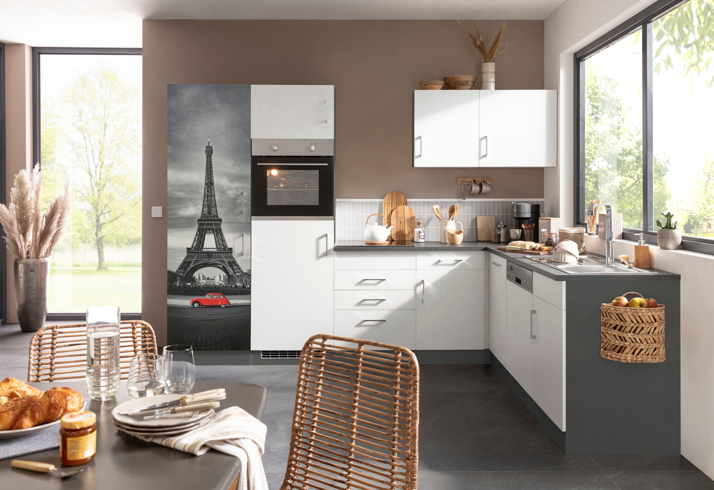 KOCHSTATION Winkelküche »KS-Paris«, ohne E-Geräte, Stellbreite 290/220 cm