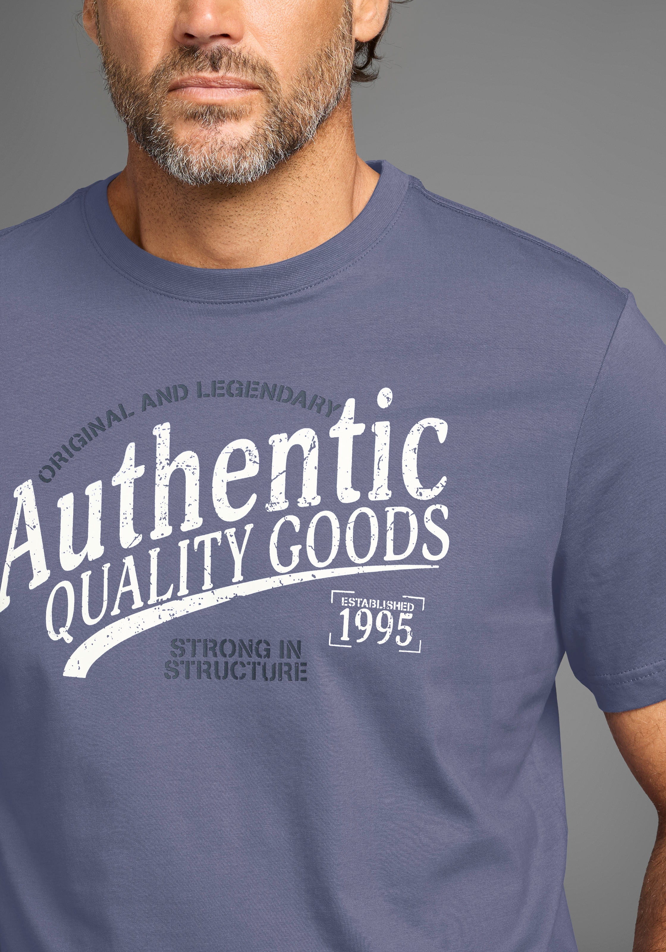 Man's World T-Shirt, mit großem sportlichen Logo-Print