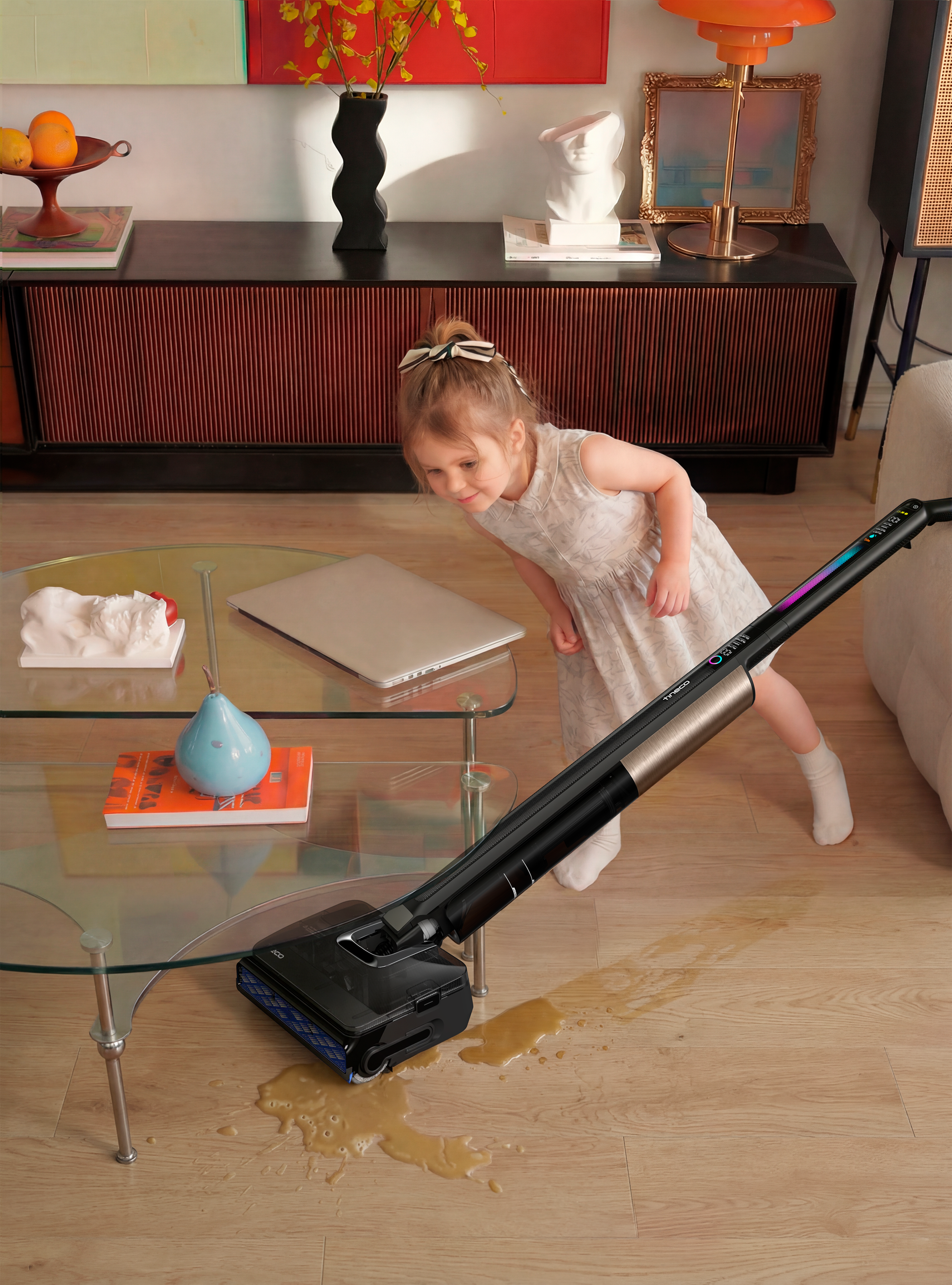 Tineco Nass-Trocken-Sauger »FLOOR ONE S7 Fold Elite, schlankes Design, 22.000pa, 70 Min Laufzeit« Auto-Anpassung der Saugleistung, 85° C Heißluft Trocknung, Knickgelenk