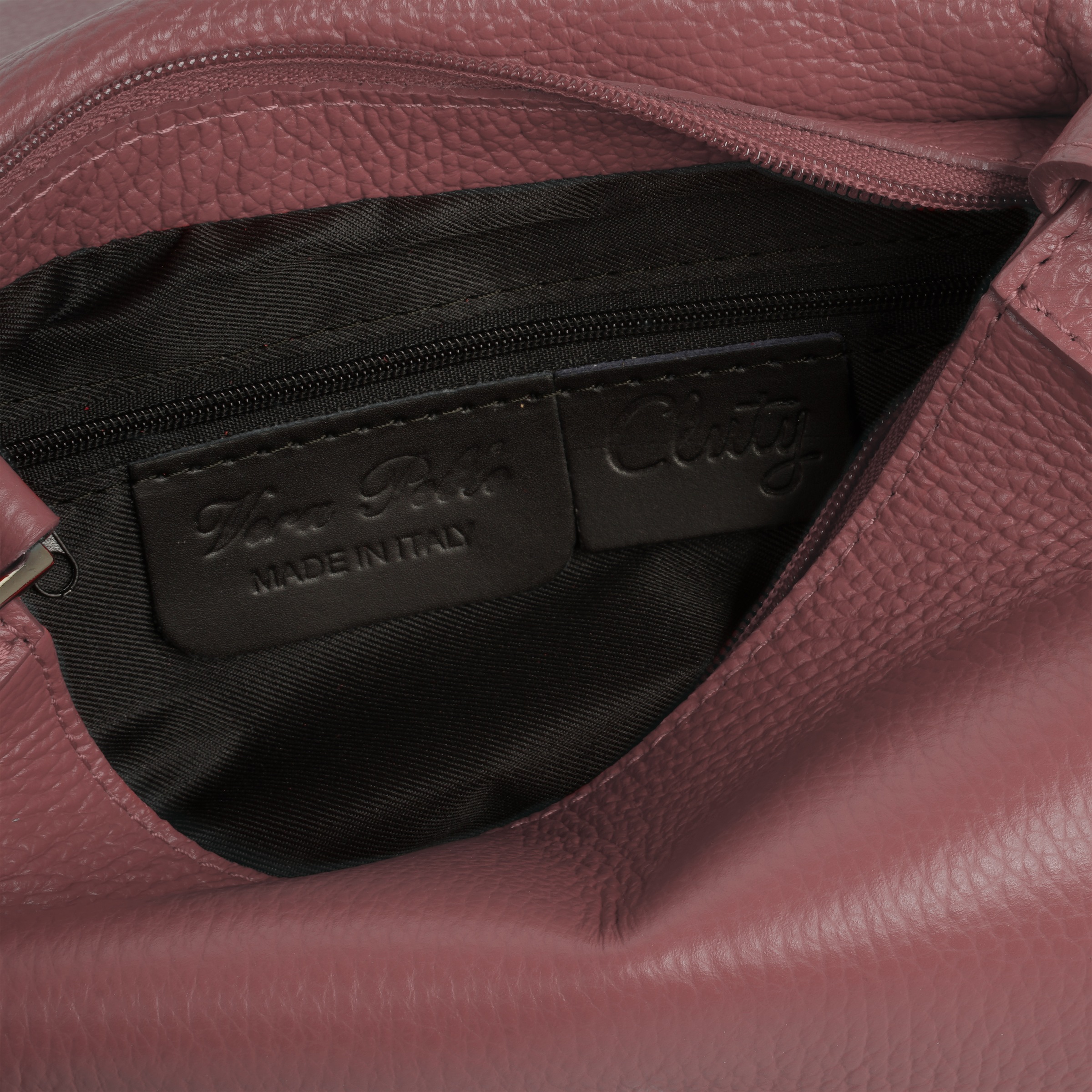 Cluty Henkeltasche, echt Leder, Made in Italy