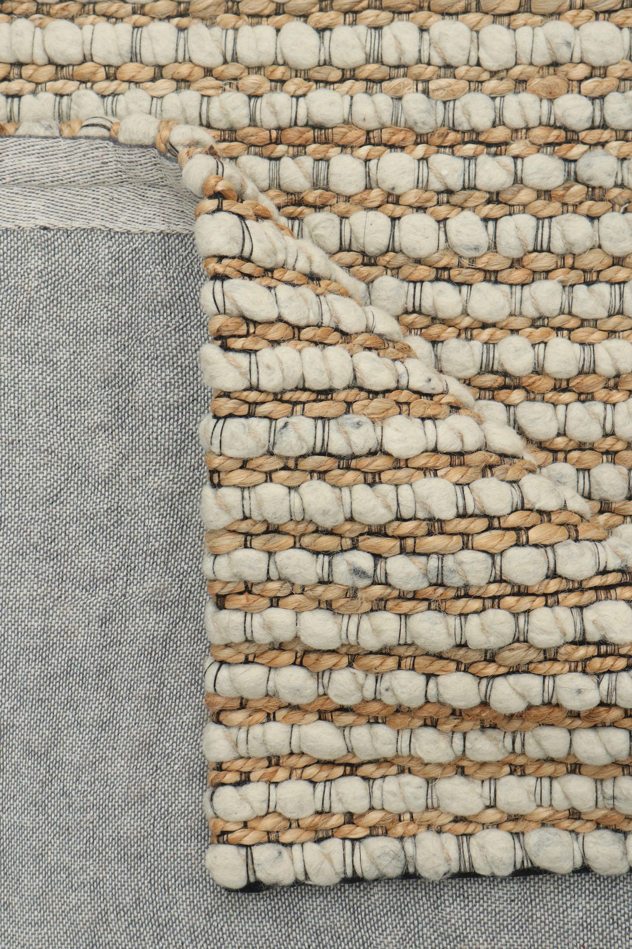 OTTO home Wollteppich »Leevy, Wolle und Jute, handgewebt, Handweb Teppiche« rechteckig 25 mm Höhe schöne Streifenoptik, Wohnzimmer, Schlafzimmer, Esszimmer
