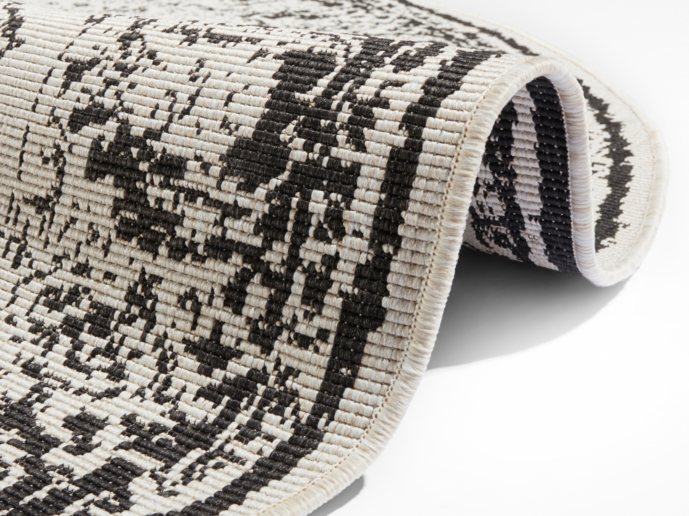 NORTHRUGS Teppich »Borbon Wendeteppich«, rund, 5 mm Höhe, In-& Outdoor, Wetterfest, Balkon, Garten, Wohnzimmer, Wasserfest