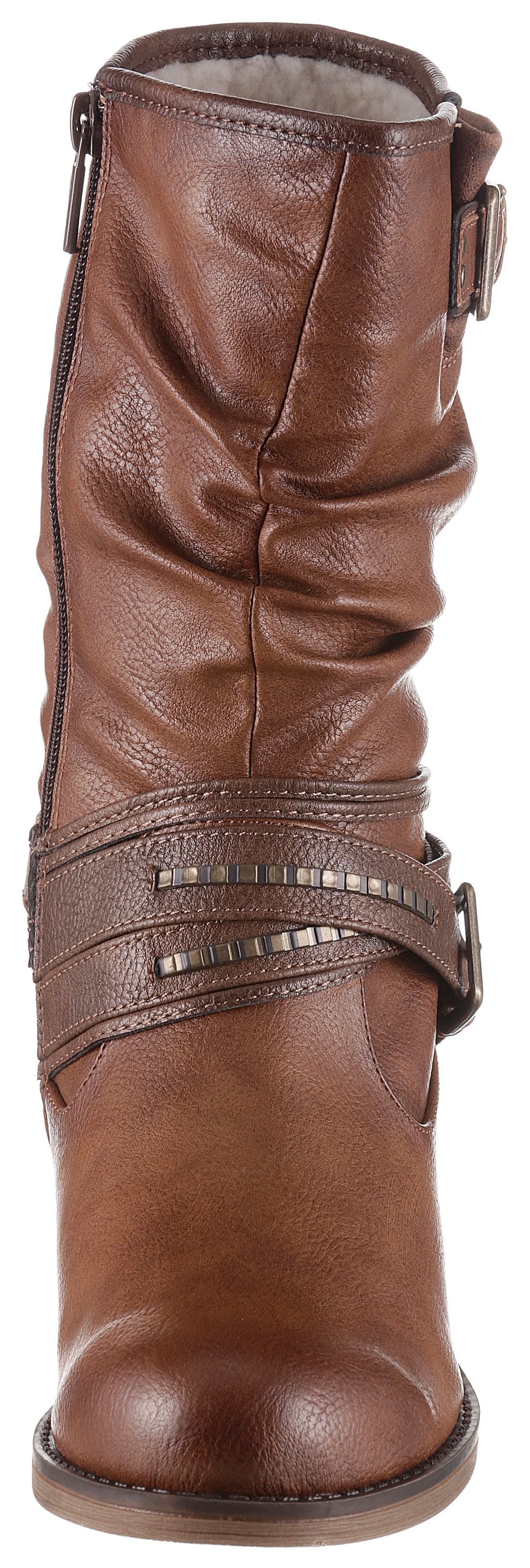 Mustang Shoes Winterstiefel, Stiefelette, Winterboots mit Zierschnallen am slouchy Schaft