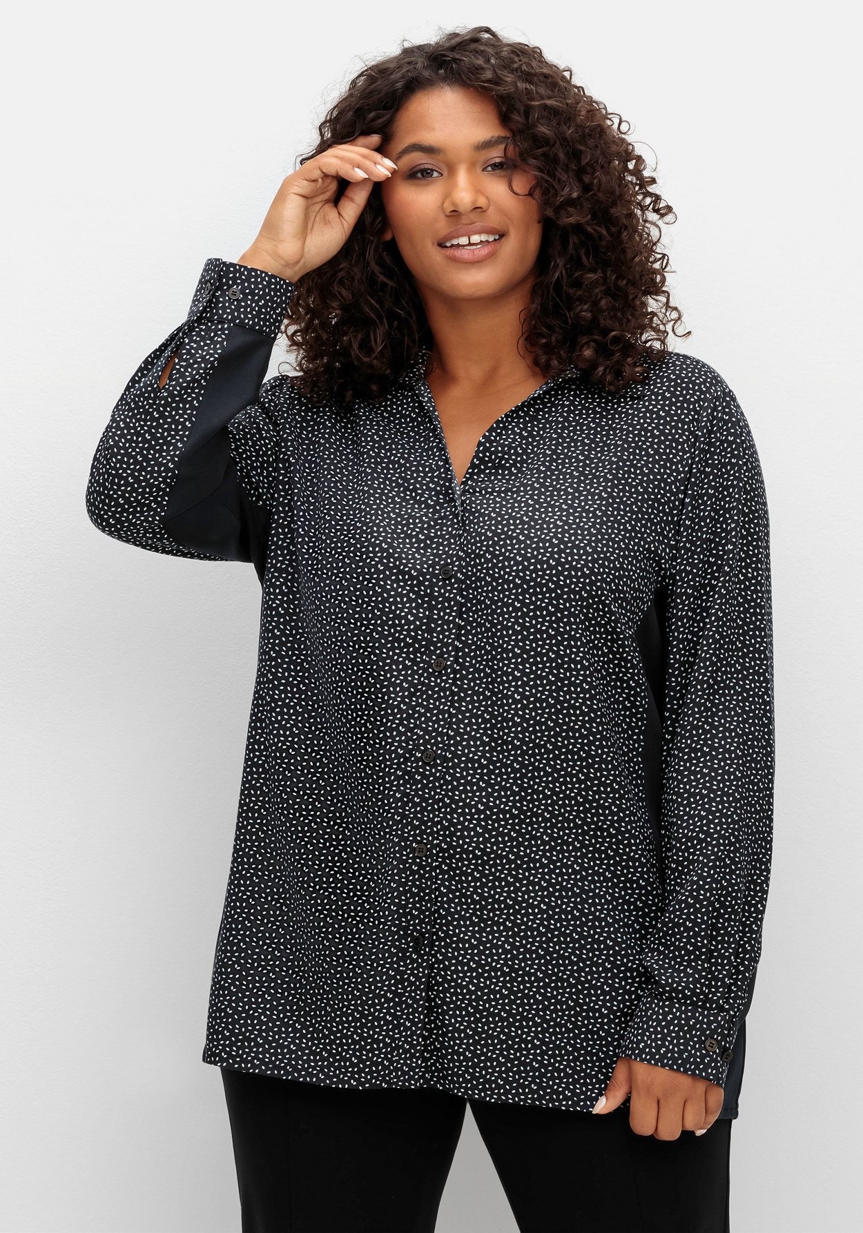 Sheego Druckbluse »Bluse mit Print und elastischen Einsätzen«
