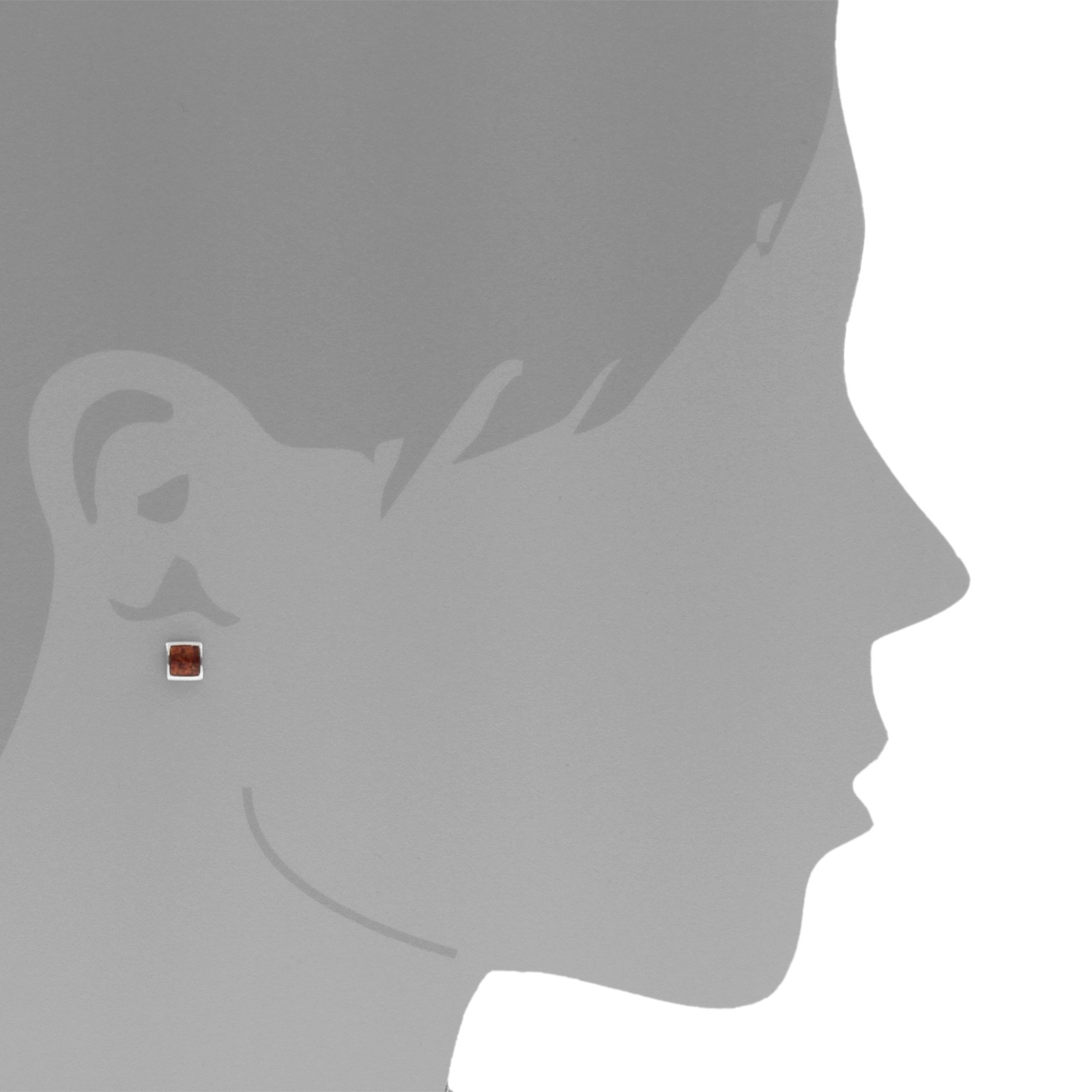 OSTSEE-SCHMUCK Paar Ohrstecker »- Classic 5 x 5 mm - Silber 925/000 - Bernstein«