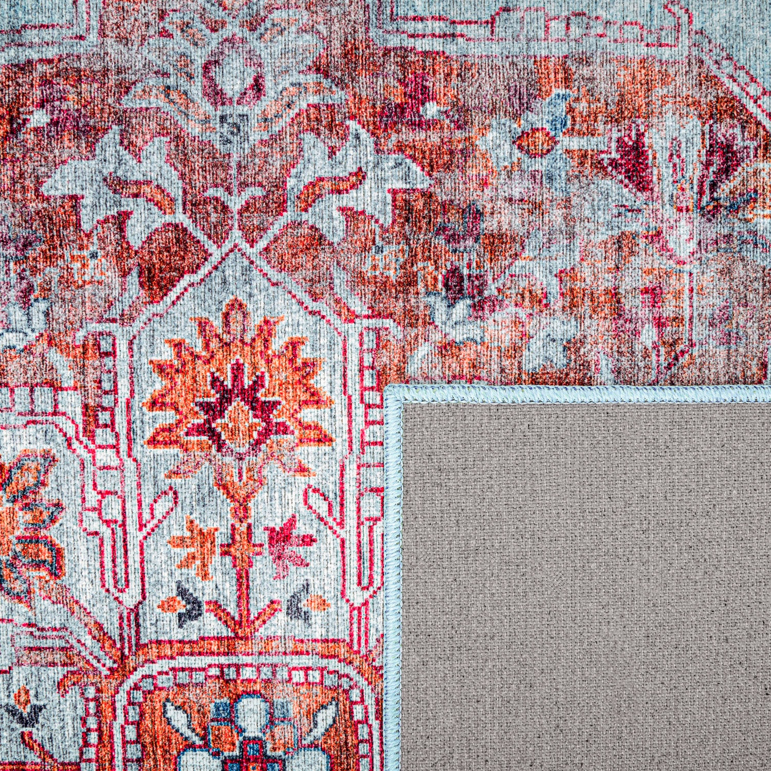 Paco Home Teppich »Lyon 336«, rechteckig, 4 mm Höhe, Kurzflor, Orient-Optik, Vintage Design, waschbar