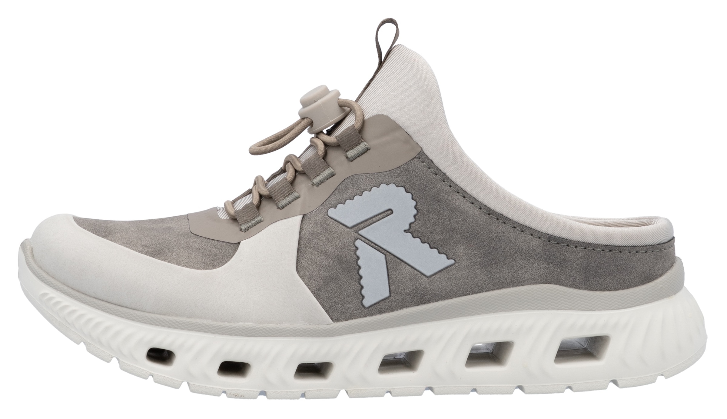 RIEKER Sport Clog, Schlupfschuh, Sabot, Sneaker mit aufgesetztem Schnellverschluss