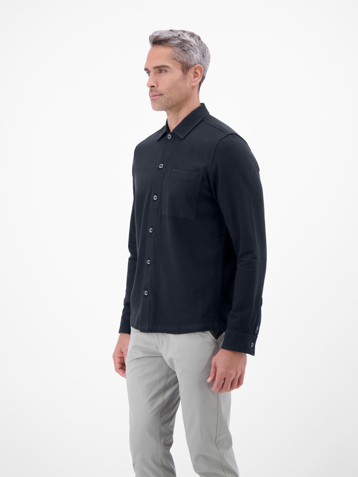 LERROS Langarmhemd »Overshirt aus 100 % Baumwolle, unifarben«