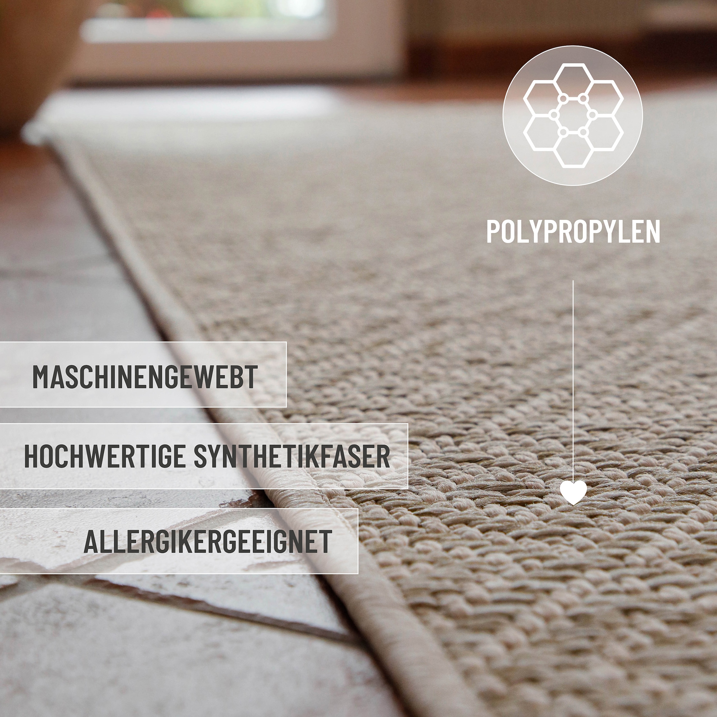 Wecon home Teppich »Miami Beach« rechteckig 5 mm Höhe In- & Outdoor Teppich, wetterfest, modernes Rauten Muster, Balkon