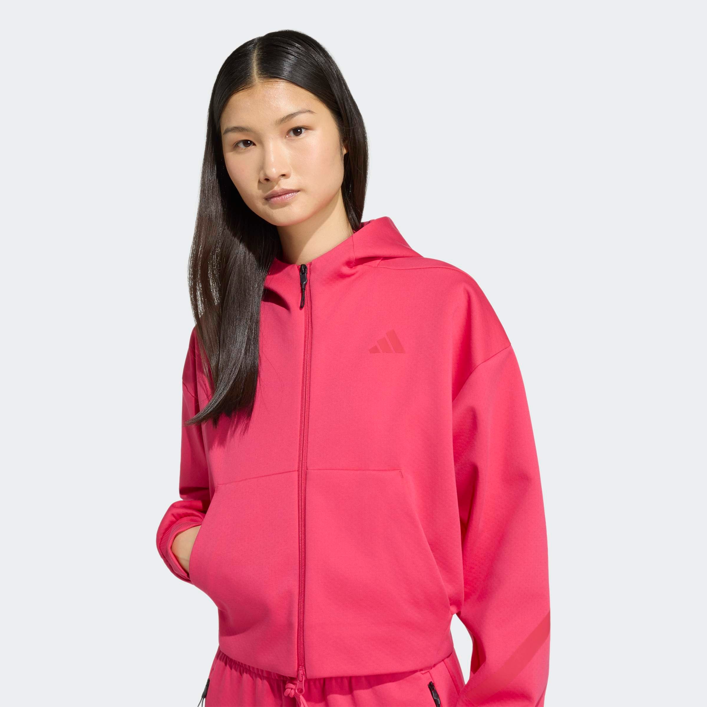 adidas Sportswear Kapuzensweatshirt »ADIDAS Z.N.E. CROPPED FULL ZIP«, mit Rundhalsausschnitt, ohne Verschluss, in normaler Länge
