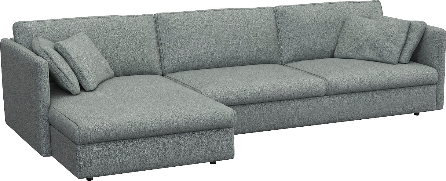 FLEXLUX Ecksofa »Lovane«, Weich & anschmiegsam, große Sitztiefe auf Kaltschaum, Dekokissen inkl.