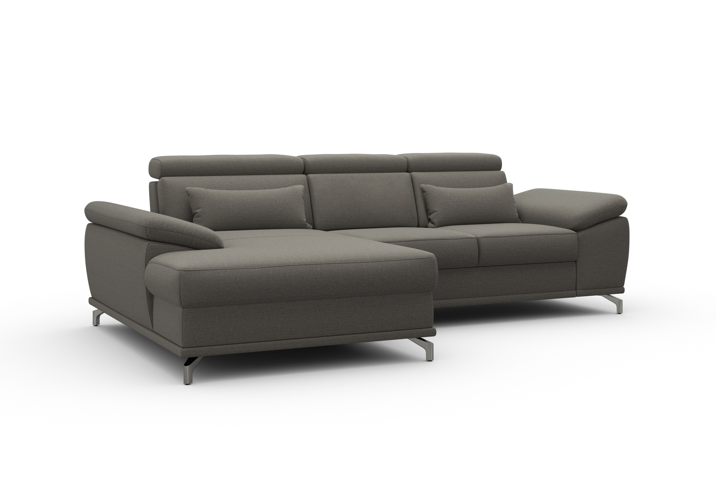 sit&more Ecksofa »Cabrio L-Form, mit Sitztiefenverstellung, Arm- und Kopfteilverstellung«, 2 Nierenkissen, Federkern, optional Bettfunktion und Stauraum