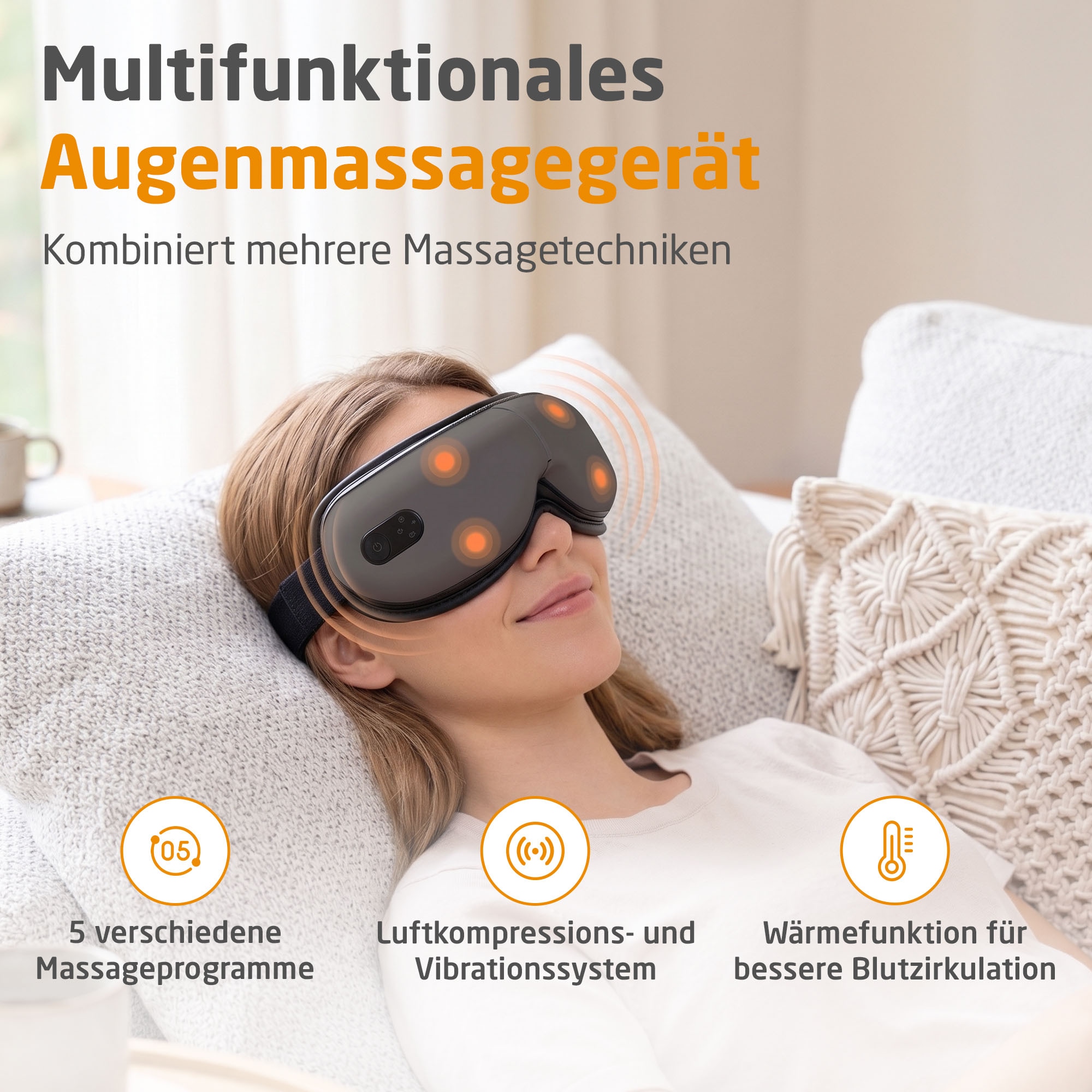 Medisana Gesichtsmassagegerät »EM 150« Luftkompressions-/Vibrationsmassage, Muskelentspannung, Wärmefunktion