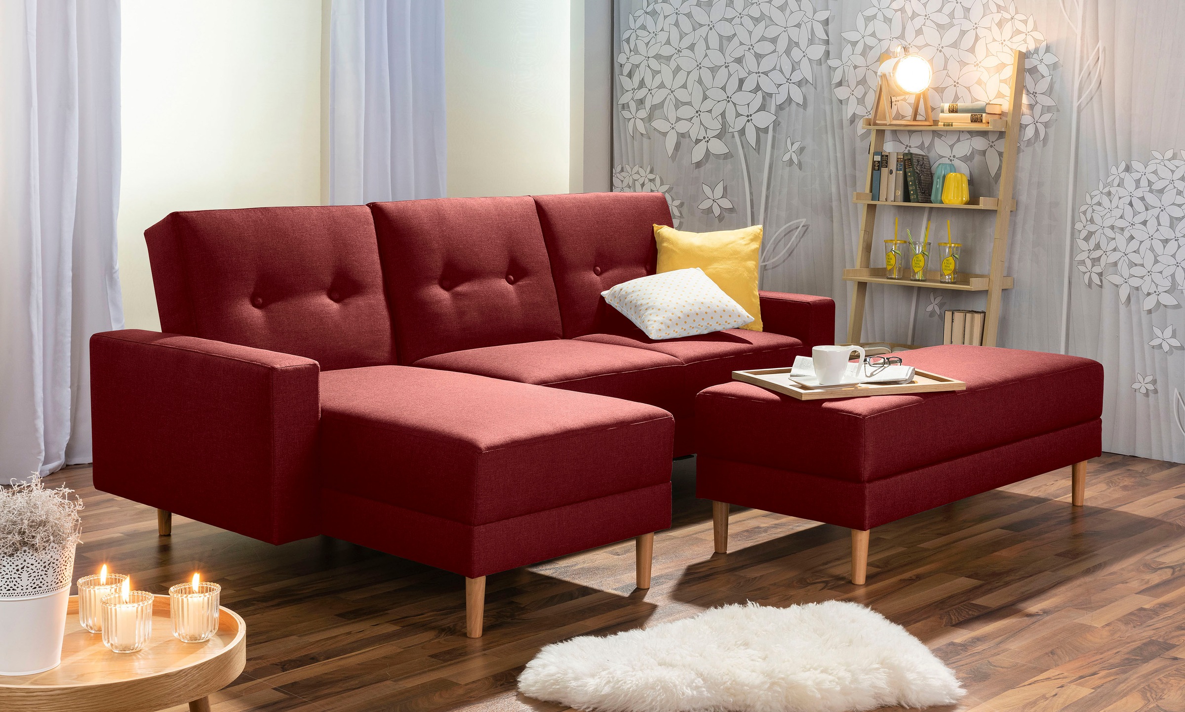 Max Winzer® Ecksofa »Just Chill kubisches Schlafsofa im skandinavischen Stil, bequem«, Recamiere links oder rechts montierbar, mit Rückenverstellung