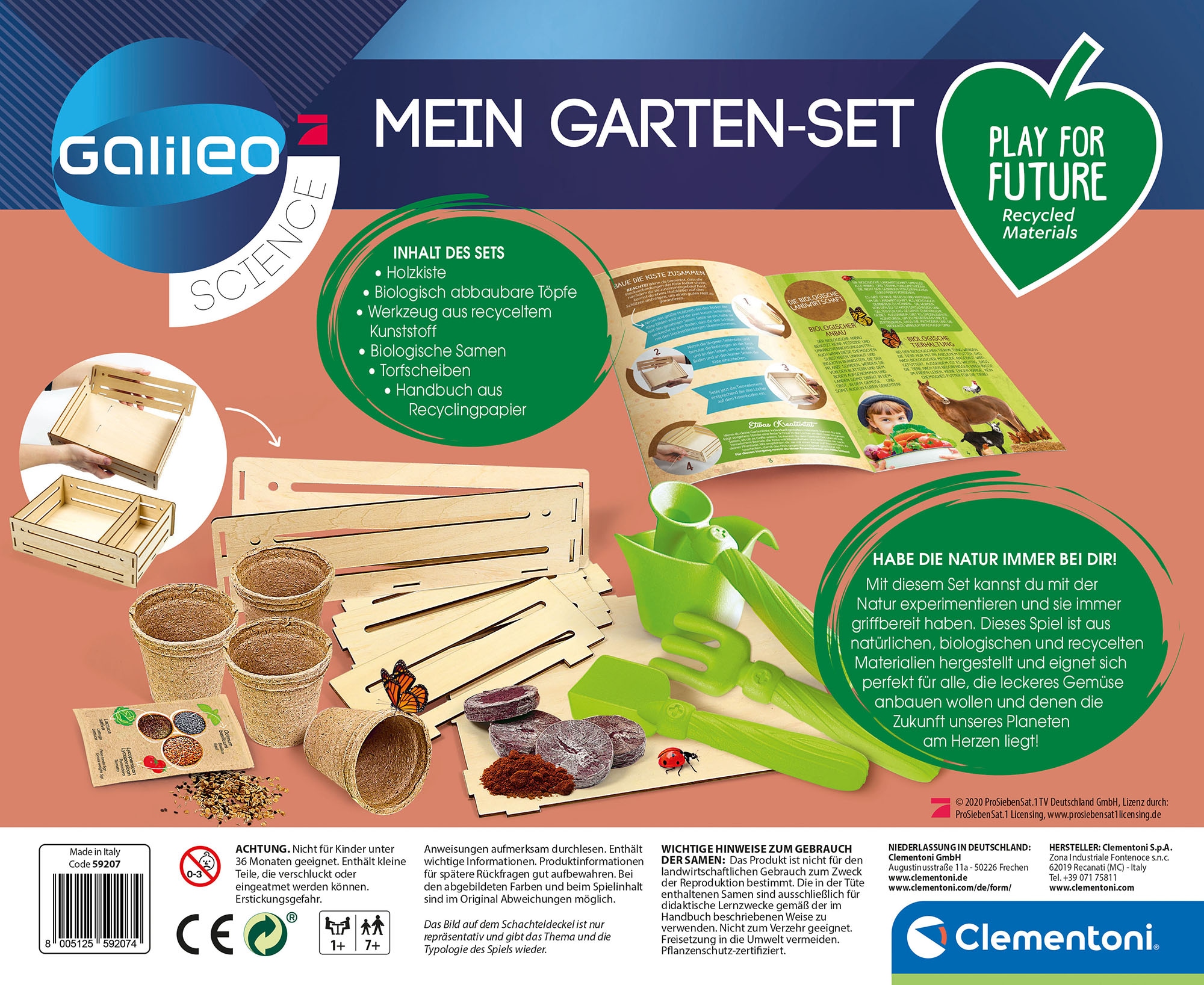Clementoni® Experimentierkasten »Galileo, Mein Garten-Set«, Made in Europe
