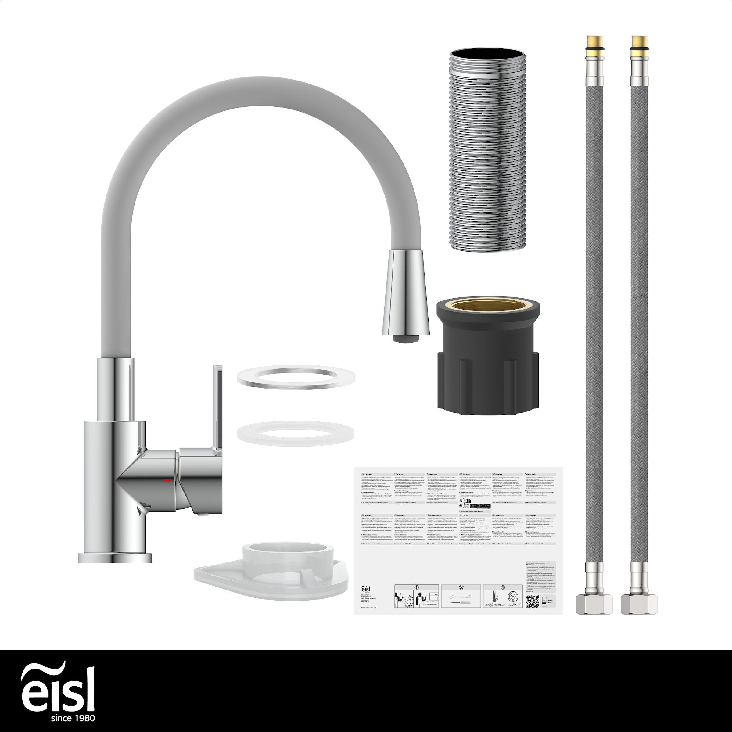 Eisl Spültischarmatur »Flexo« Küchenarmatur, flexibel, Soft-Touch, Eco-Click, Cold-Start, 360°
