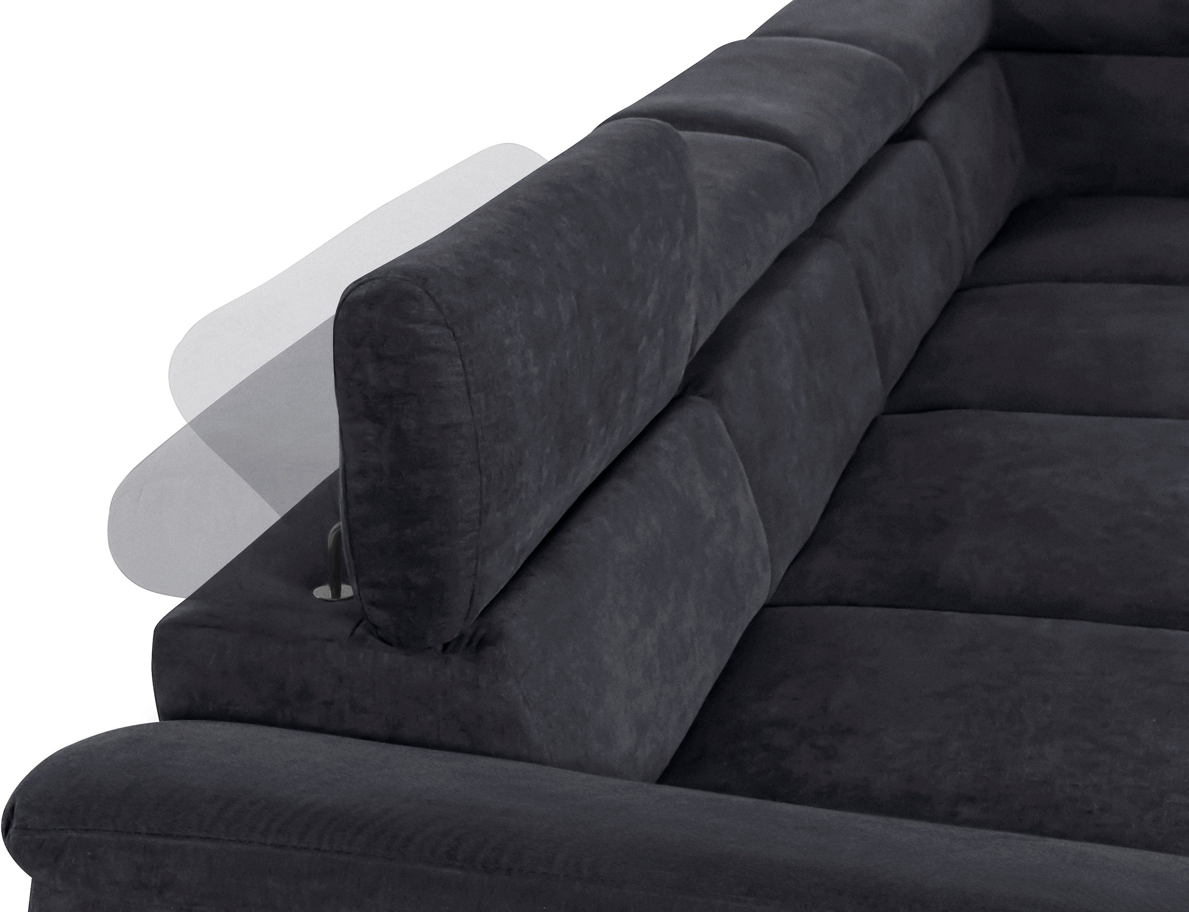 COTTA Polstergarnitur »Komaris U-Form«, (Set), Set bestehend aus: Wohnlandschaft mit Kopfteilverstellung & Hocker
