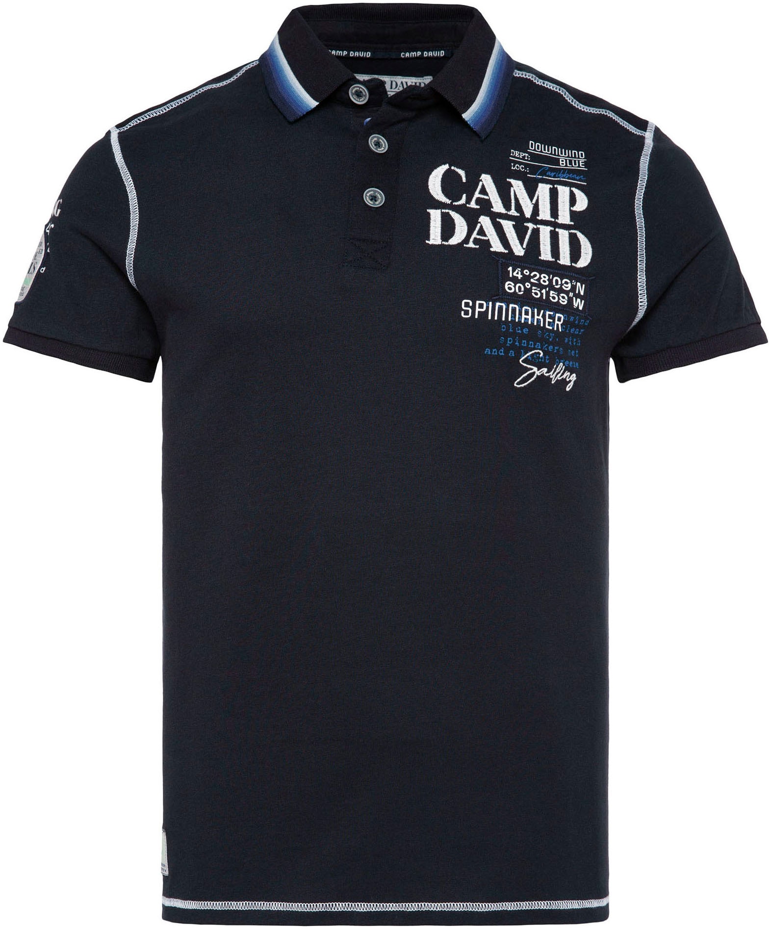 CAMP DAVID Poloshirt, mit Logo-Applikationen