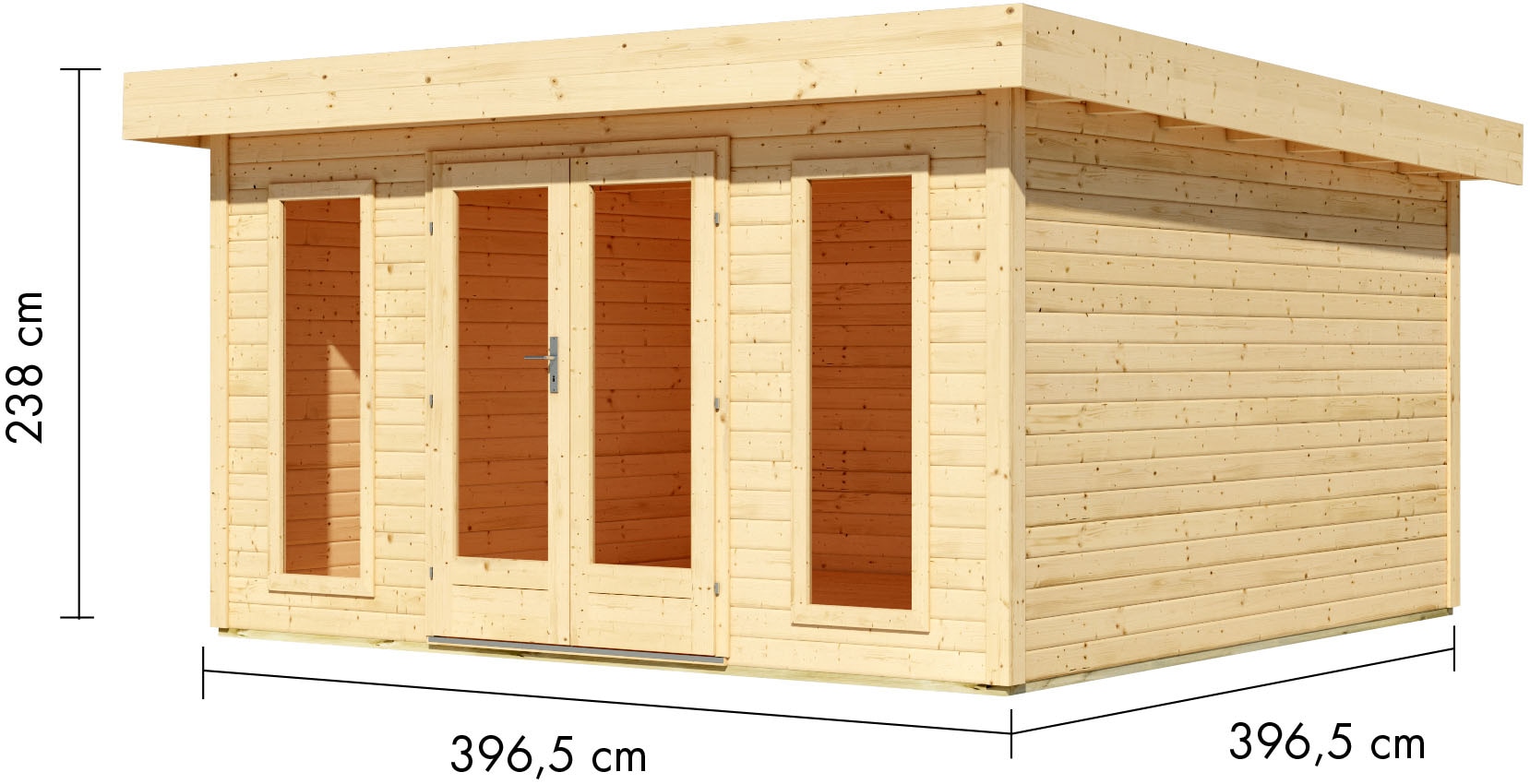 Karibu Gartenhaus »Lautersee« 38mm, inkl. Dachbegrünung mit wasserabweisender Profilierung