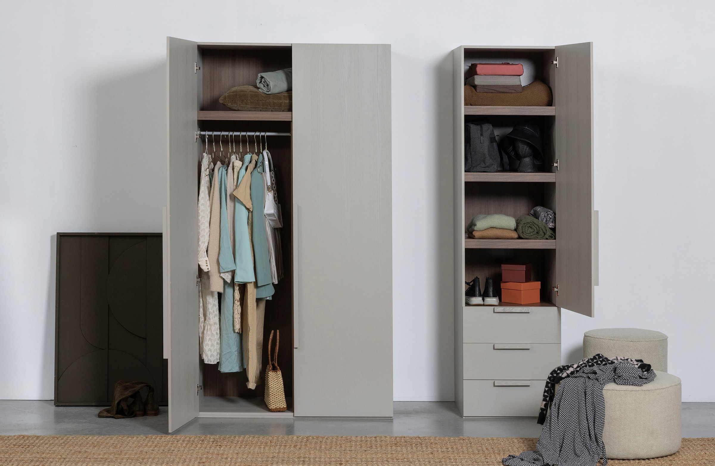 WOOOD Garderobenschrank »Rens«, aus Nussbaum-Dekor, viel Stauraum, Höhe 210 cm