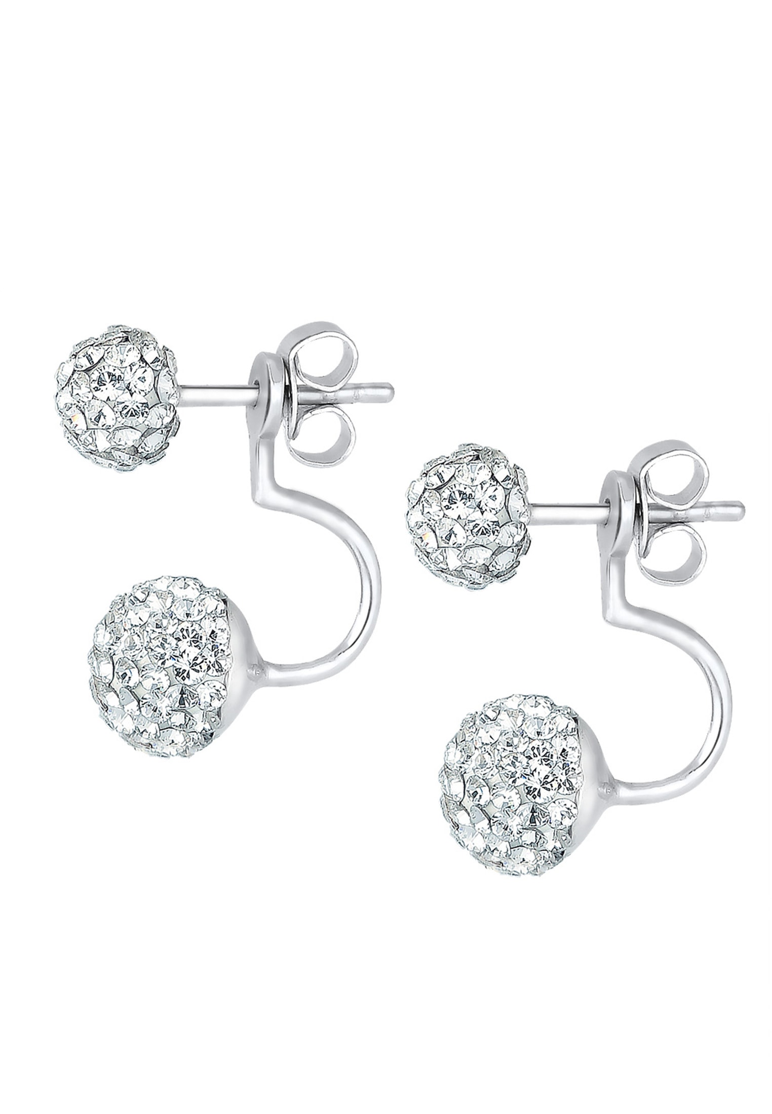 Elli Paar Ohrhänger »Ohrringe Front-Back Kristalle 925 Silber«