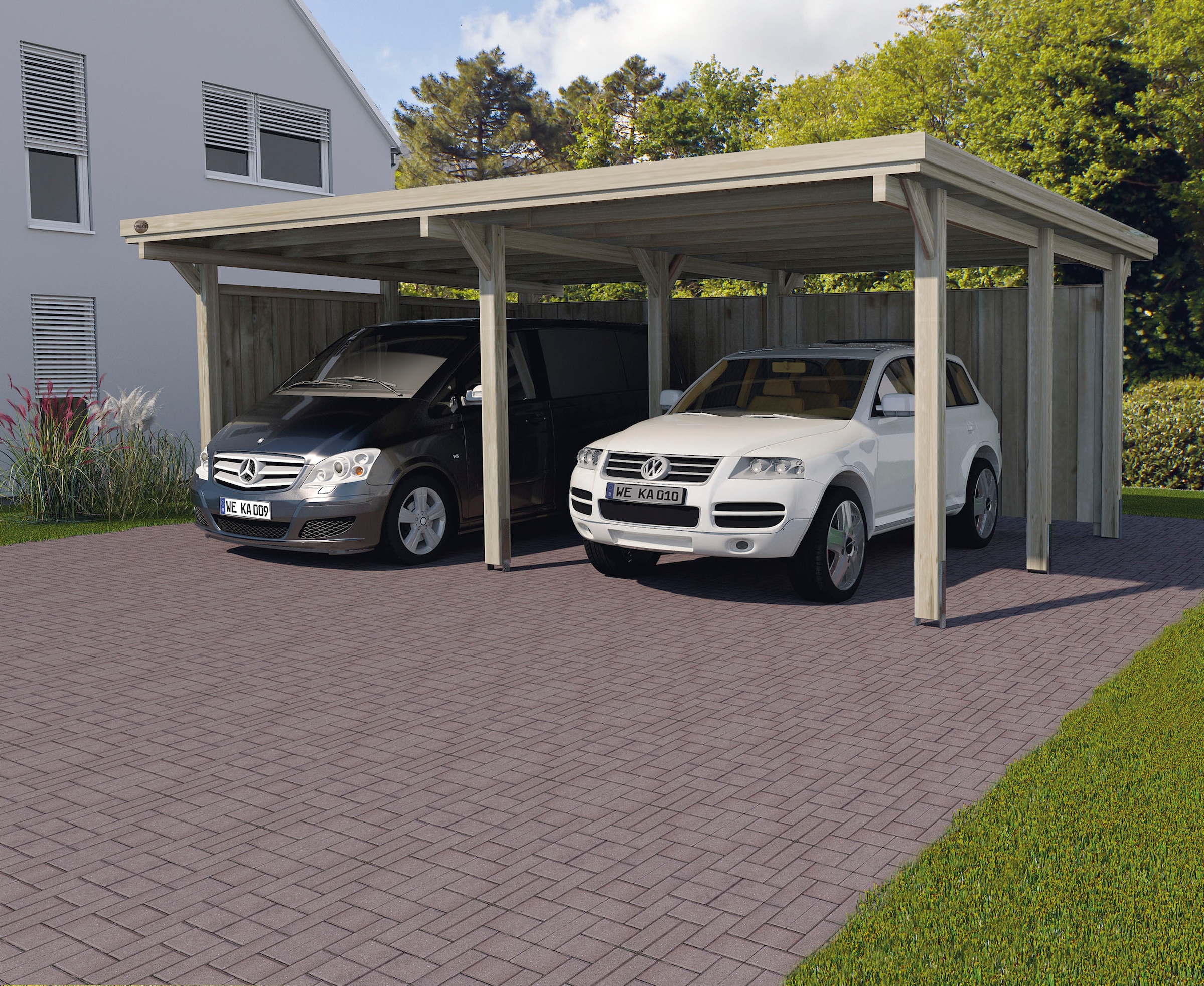 weka Doppelcarport »618 Gr.1«, Holz, 270 cm, braun